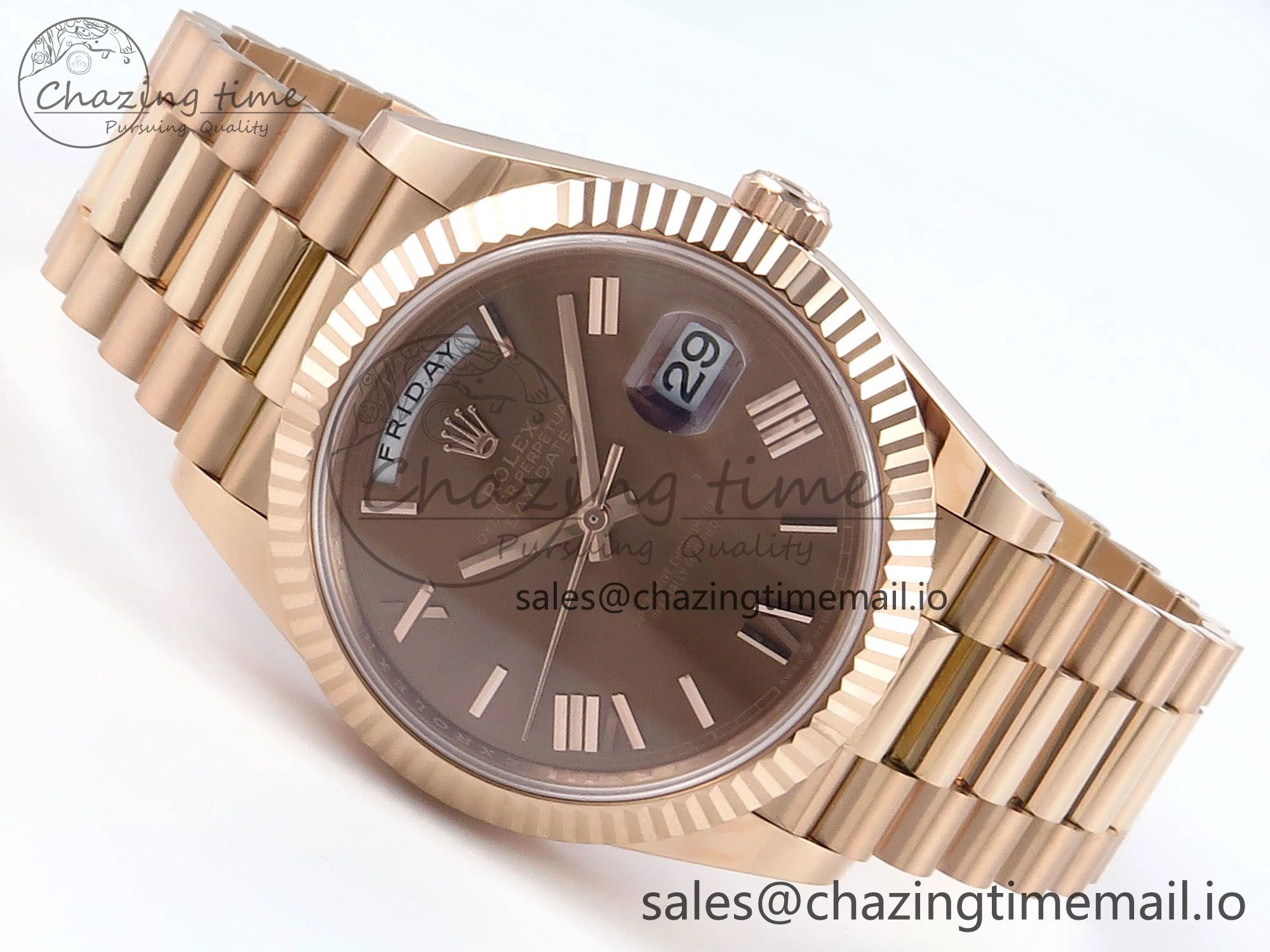 Day Date 40 RG 228235 Noob 1:1 Best Edition Brown Roman Dial on President Bracelet A2836 (Gain Weight) Affordable 794