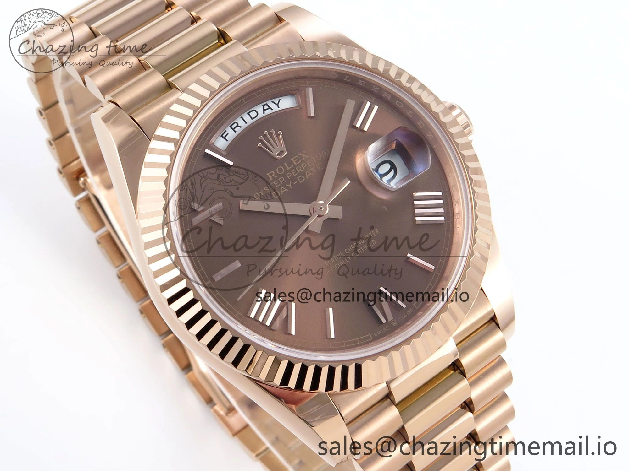 Day Date 40 RG 228235 Noob 1:1 Best Edition Brown Roman Dial on President Bracelet A2836 (Gain Weight) Affordable 794