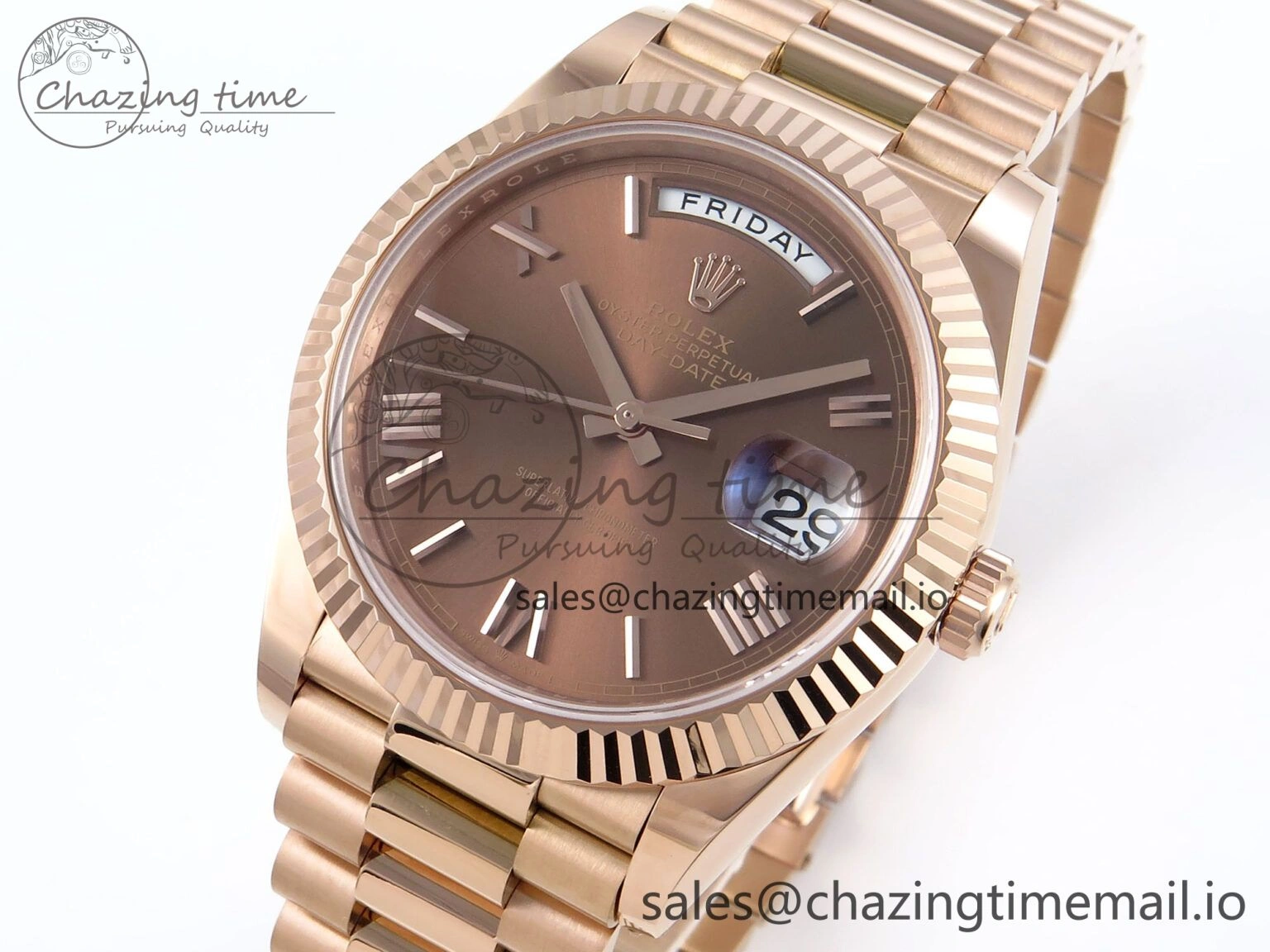 Day Date 40 RG 228235 Noob 1:1 Best Edition Brown Roman Dial on President Bracelet A2836 (Gain Weight) Affordable 794