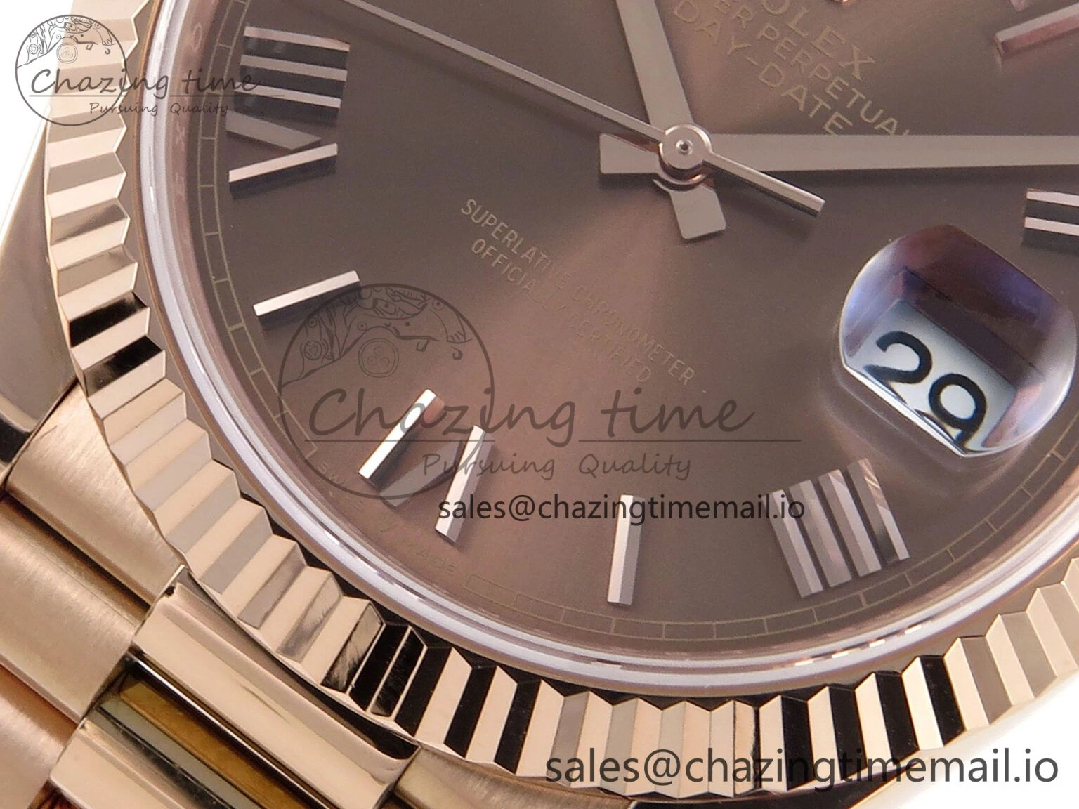 Day Date 40 RG 228235 Noob 1:1 Best Edition Brown Roman Dial on President Bracelet A2836 (Gain Weight) Affordable 794
