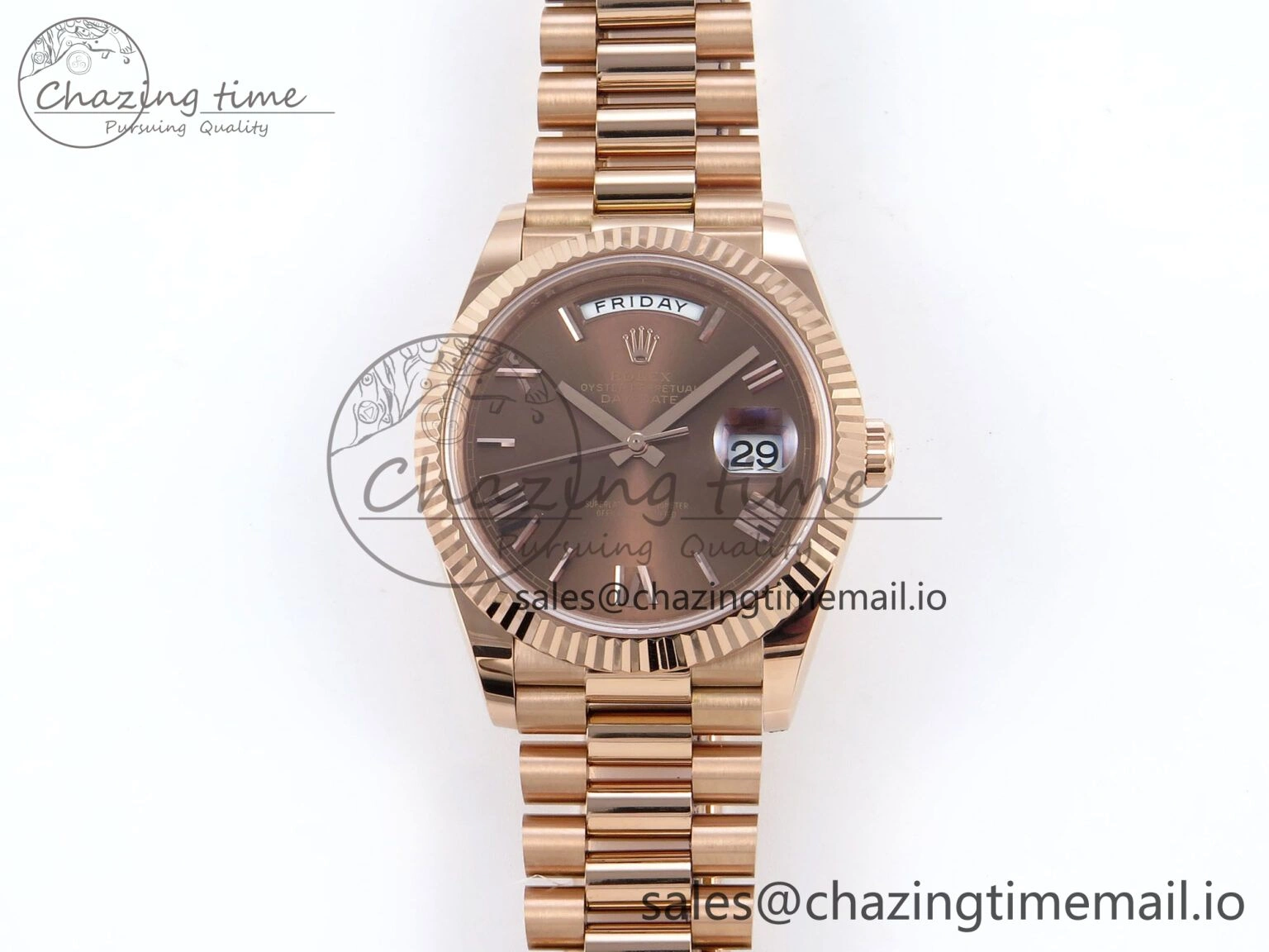 Day Date 40 RG 228235 Noob 1:1 Best Edition Brown Roman Dial on President Bracelet A2836 (Gain Weight) Affordable 794