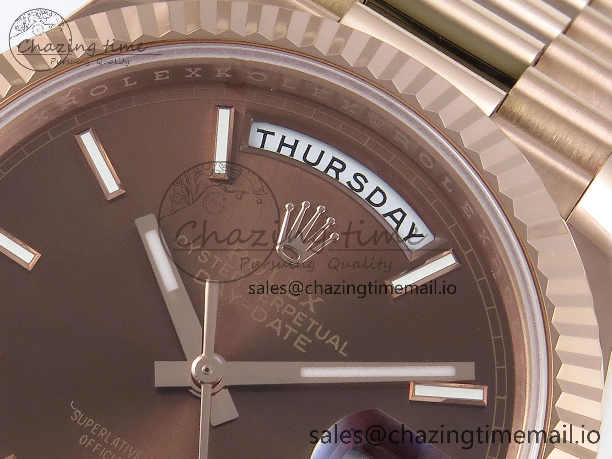 Packable Day Date 40 RG 228235 Noob 1:1 Best Edition Brown Stick Dial on President Bracelet A2836 (Gain Weight) 792