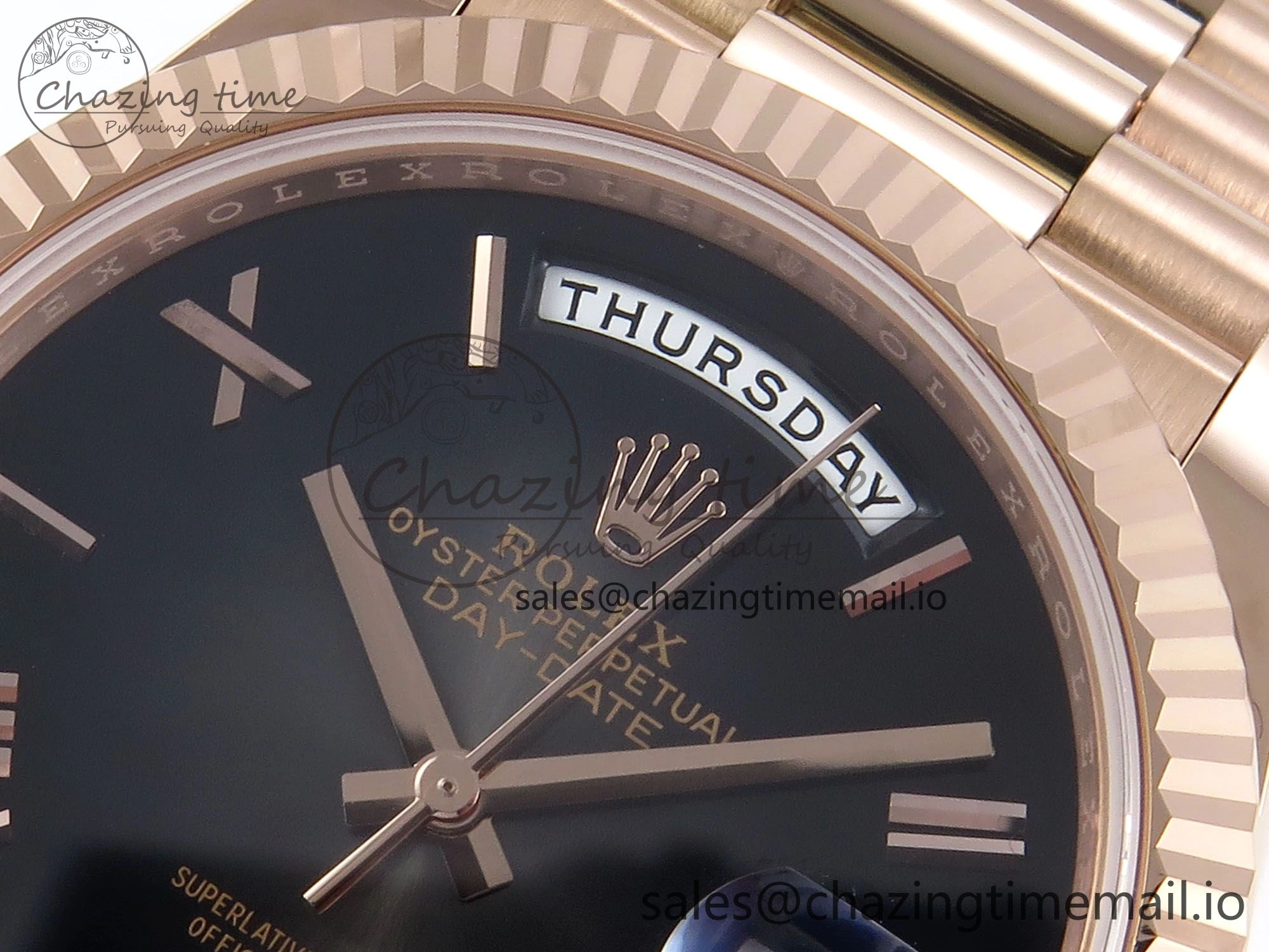HighQuality Day Date 40 RG 228235 Noob 1:1 Best Edition Dark Gray Roman Dial on President Bracelet A2836 (Gain Weight) 793