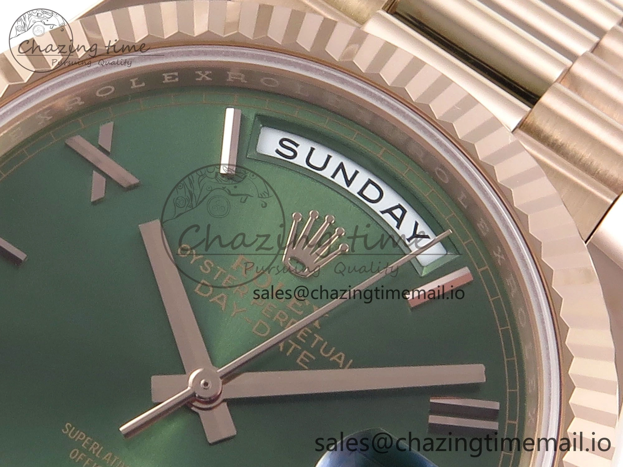 Day Date 40 RG 228235 Noob 1:1 Best Edition Green Roman Dial on President Bracelet A2836 (Gain Weight) QuickDry 791