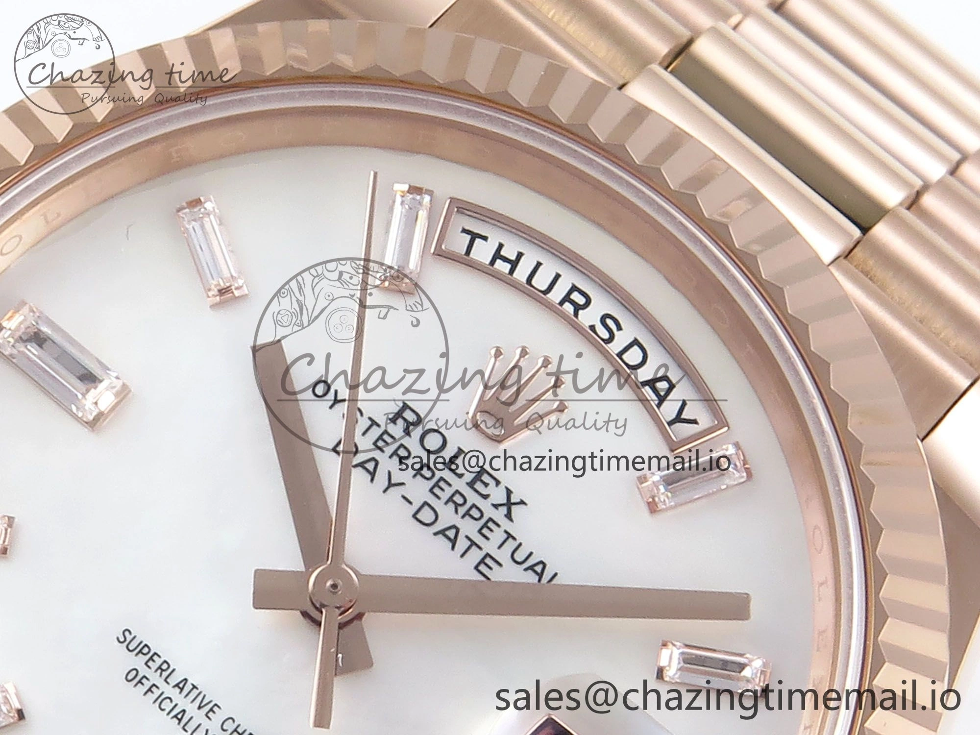 Day Date 40 RG 228235 Noob 1:1 Best Edition White MOP Crystal Dial on President Bracelet A2836 (Gain Weight) NewStyle 788