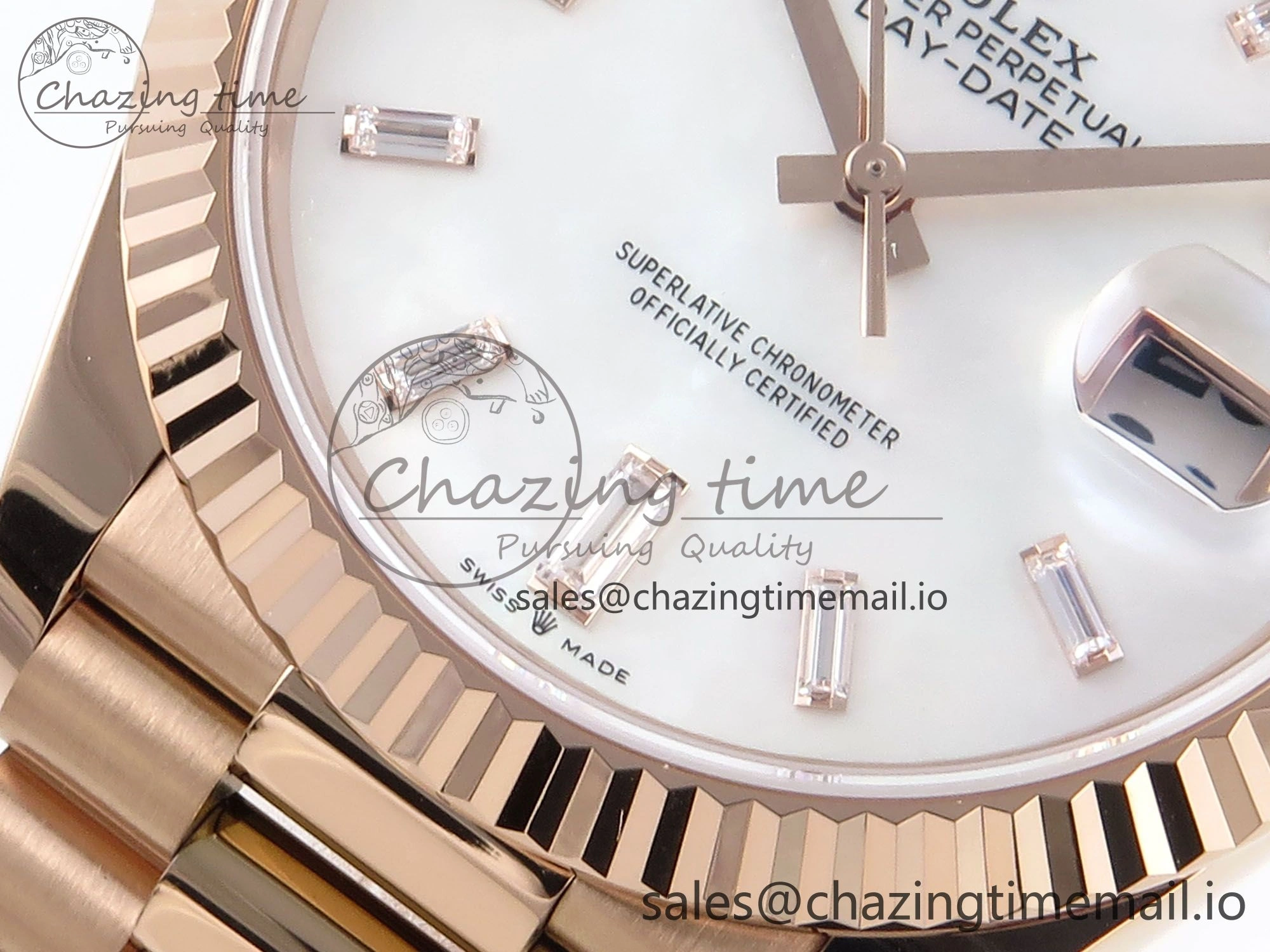 Day Date 40 RG 228235 Noob 1:1 Best Edition White MOP Crystal Dial on President Bracelet A2836 (Gain Weight) NewStyle 788
