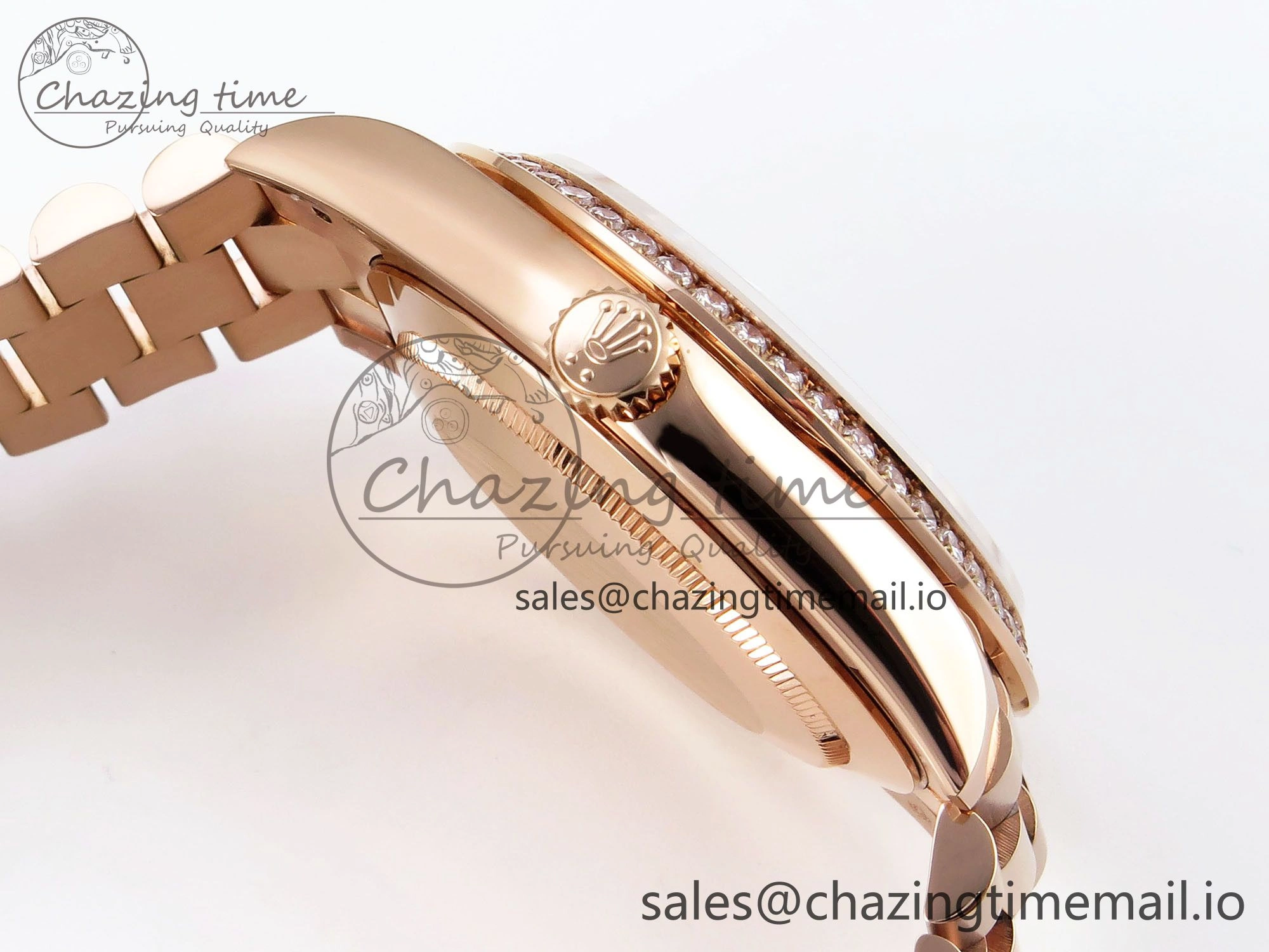 Day Date 40 RG 228235 QF 1:1 Best Edition Blue Dial Crystal Markers on President Bracelet VR WrinkleFree 1281