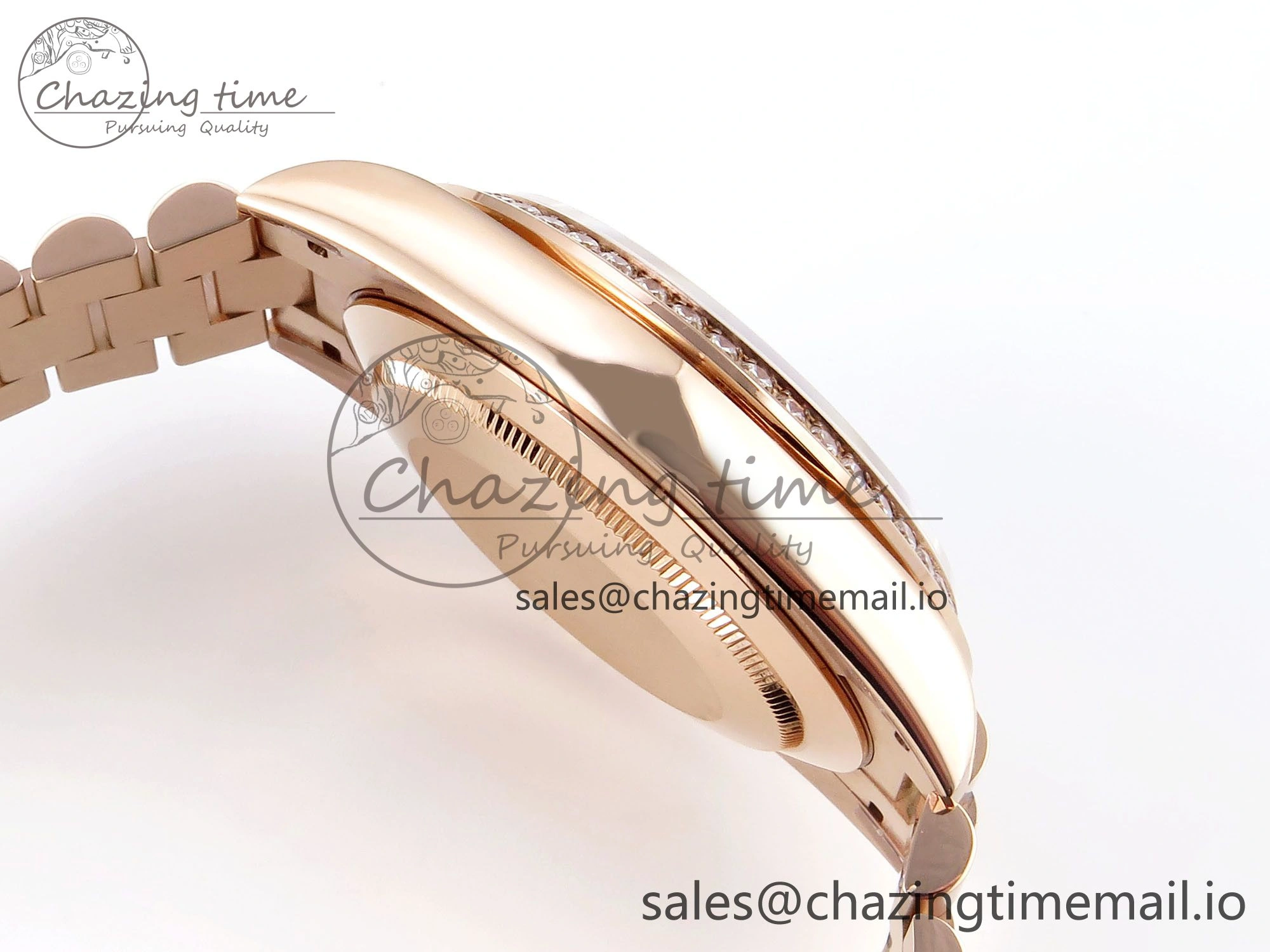 Day Date 40 RG 228235 QF 1:1 Best Edition Blue Dial Crystal Markers on President Bracelet VR WrinkleFree 1281