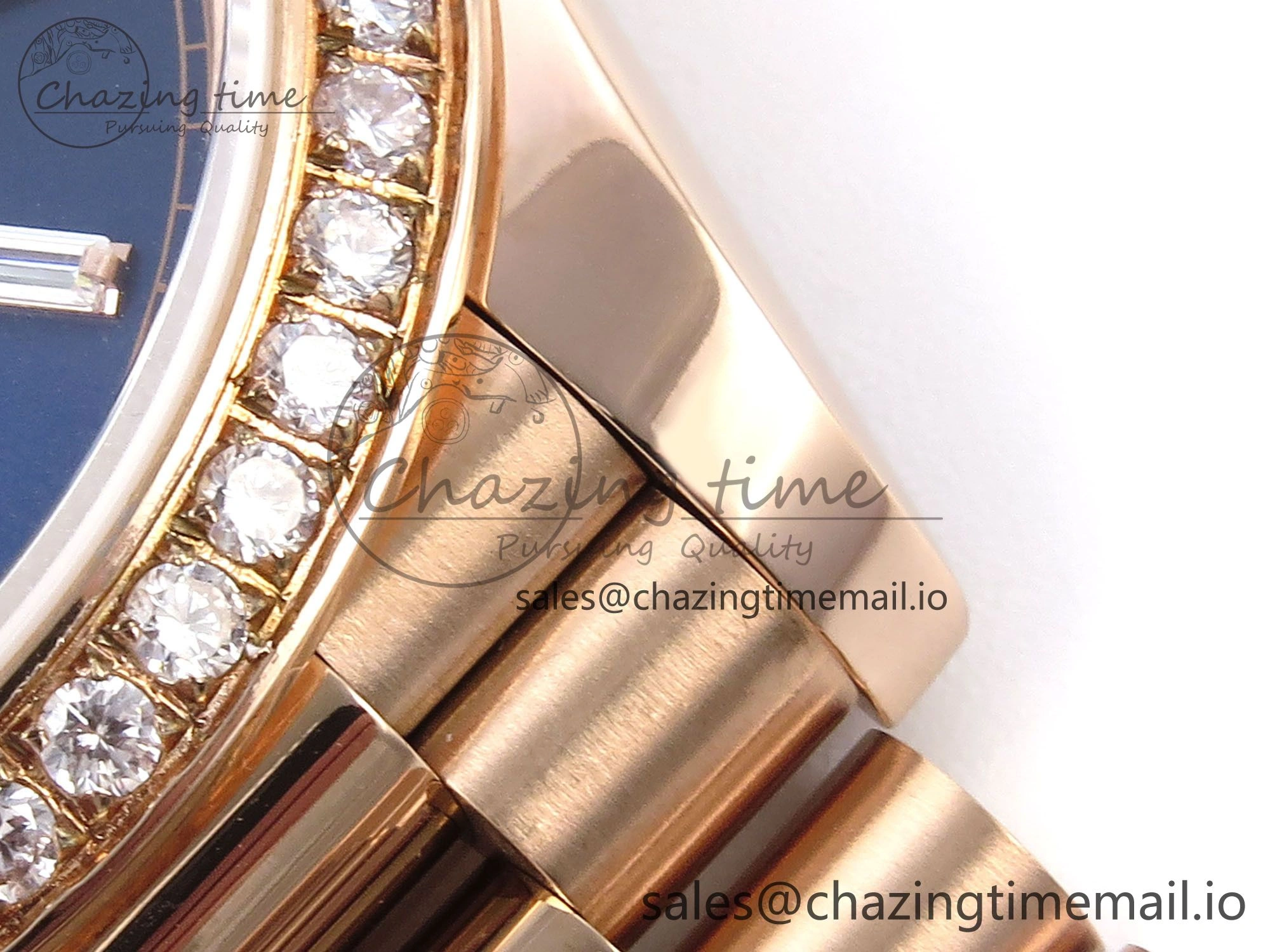 Day Date 40 RG 228235 QF 1:1 Best Edition Blue Dial Crystal Markers on President Bracelet VR WrinkleFree 1281
