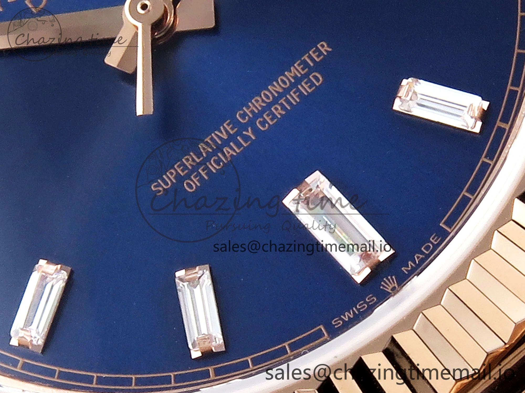 Practical Day Date 40 RG 228235 QF 1:1 Best Edition Diamonds Bezel Blue Dial Crystal Markers on President Bracelet VR 1283