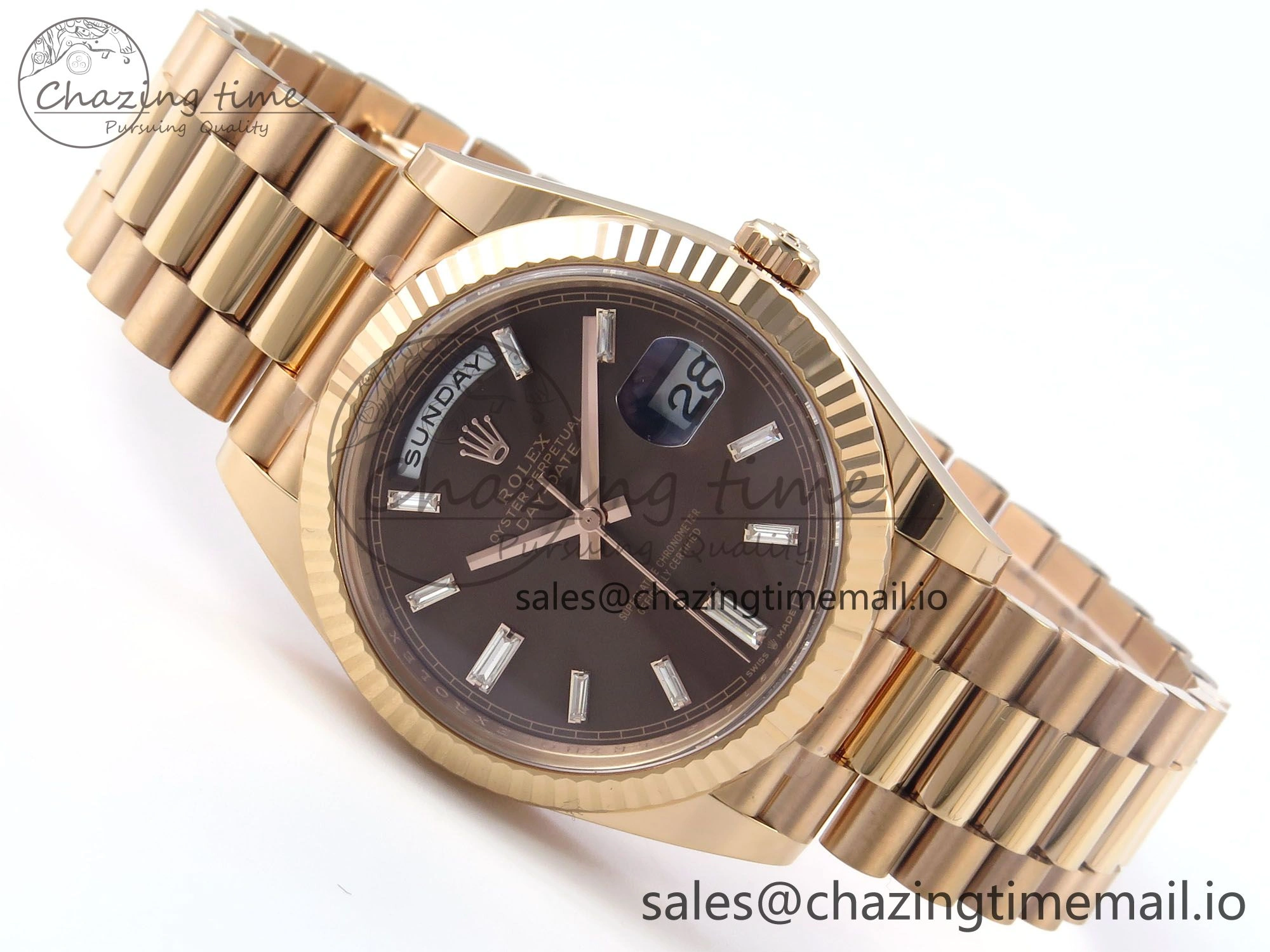 Day Date 40 RG 228235 THBF 1:1 Best Edition Black Crystal Dial on President Bracelet VR3255 V3 (Gain Weight) Flexible 377