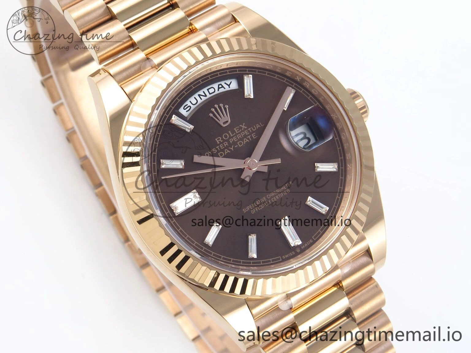 Day Date 40 RG 228235 THBF 1:1 Best Edition Black Crystal Dial on President Bracelet VR3255 V3 (Gain Weight) Flexible 377