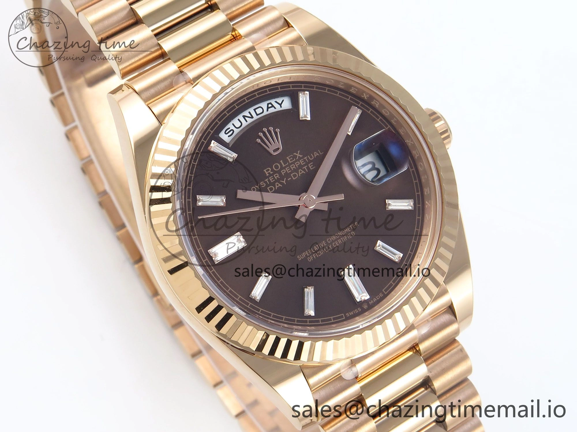 Day Date 40 RG 228235 THBF 1:1 Best Edition Black Crystal Dial on President Bracelet VR3255 V3 (Gain Weight) Flexible 377