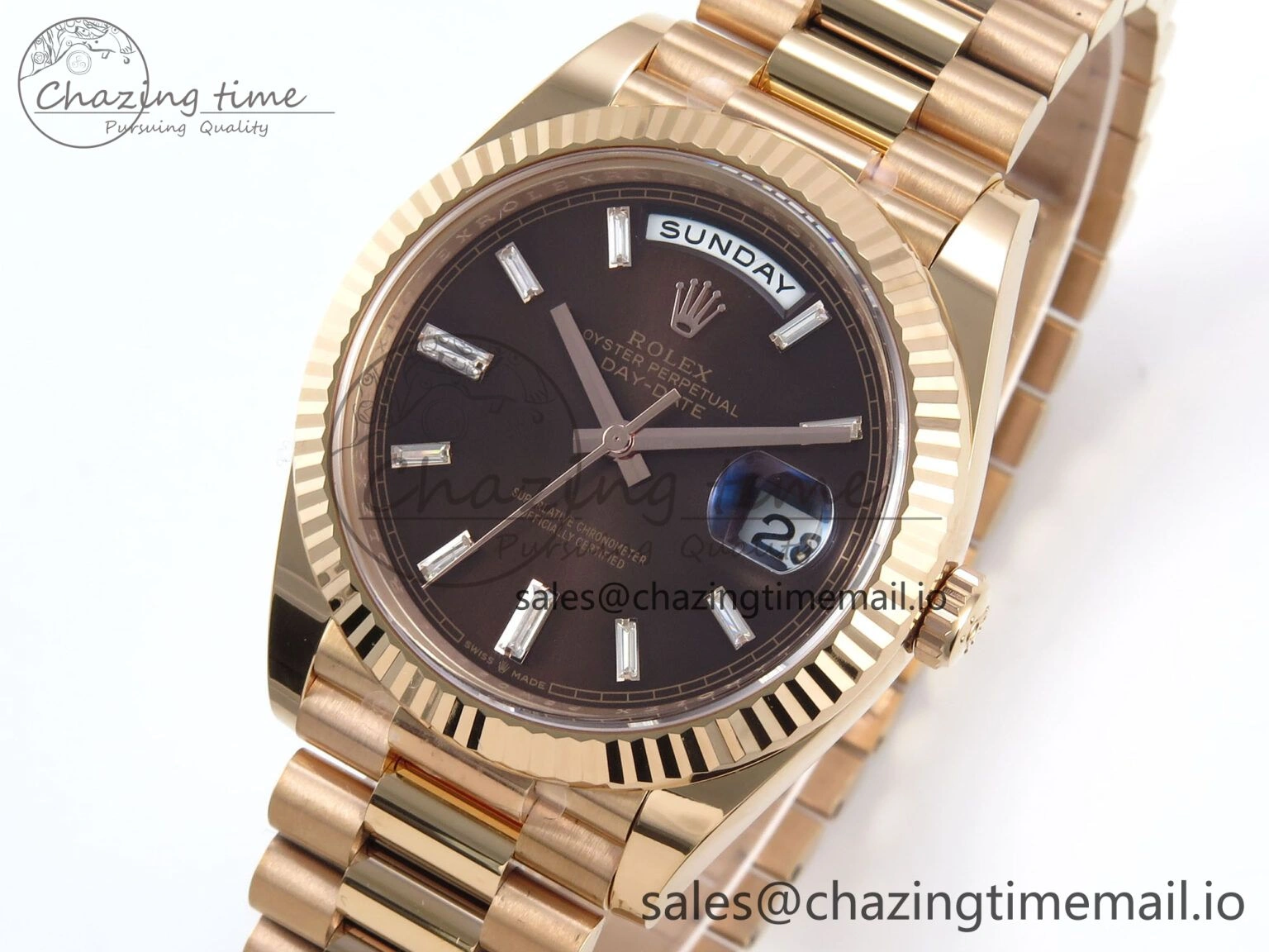 Day Date 40 RG 228235 THBF 1:1 Best Edition Black Crystal Dial on President Bracelet VR3255 V3 (Gain Weight) Flexible 377