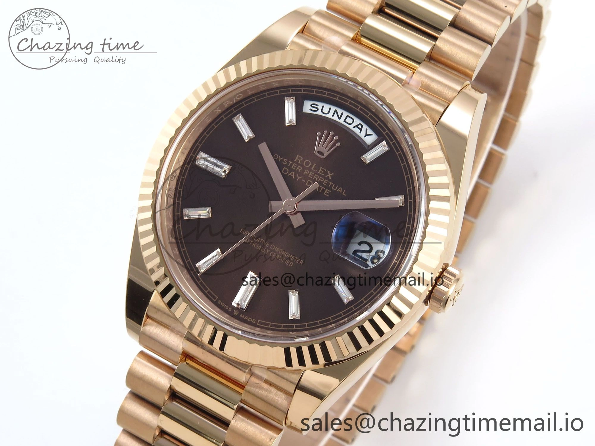 Day Date 40 RG 228235 THBF 1:1 Best Edition Black Crystal Dial on President Bracelet VR3255 V3 (Gain Weight) Flexible 377