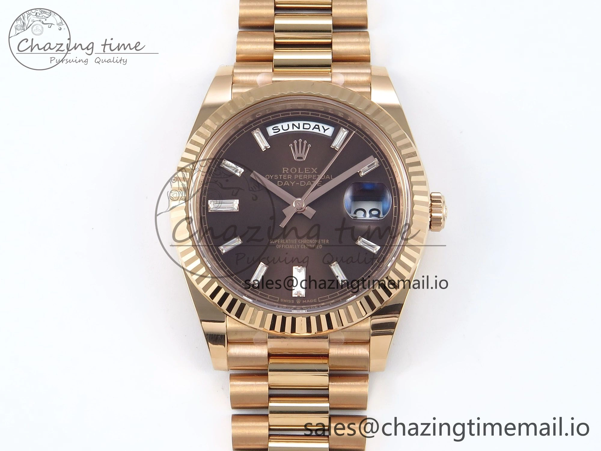 Day Date 40 RG 228235 THBF 1:1 Best Edition Black Crystal Dial on President Bracelet VR3255 V3 (Gain Weight) Flexible 377