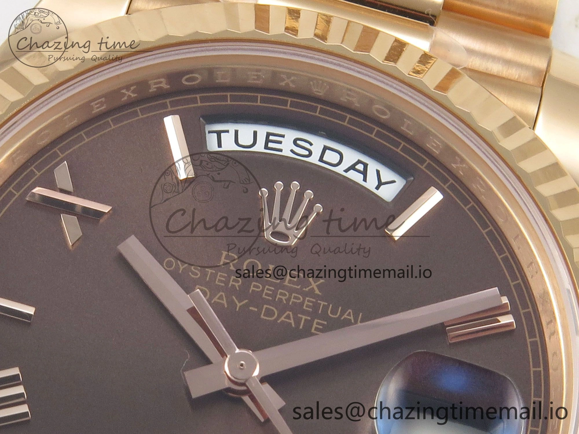 Day Date 40 RG 228235 THBF 1:1 Best Edition Brown Roman Dial on President Bracelet VR3255 V3 (Gain Weight) HighPerformance 261