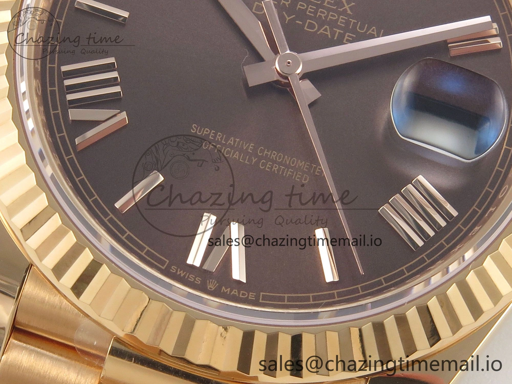Day Date 40 RG 228235 THBF 1:1 Best Edition Brown Roman Dial on President Bracelet VR3255 V3 (Gain Weight) HighPerformance 261