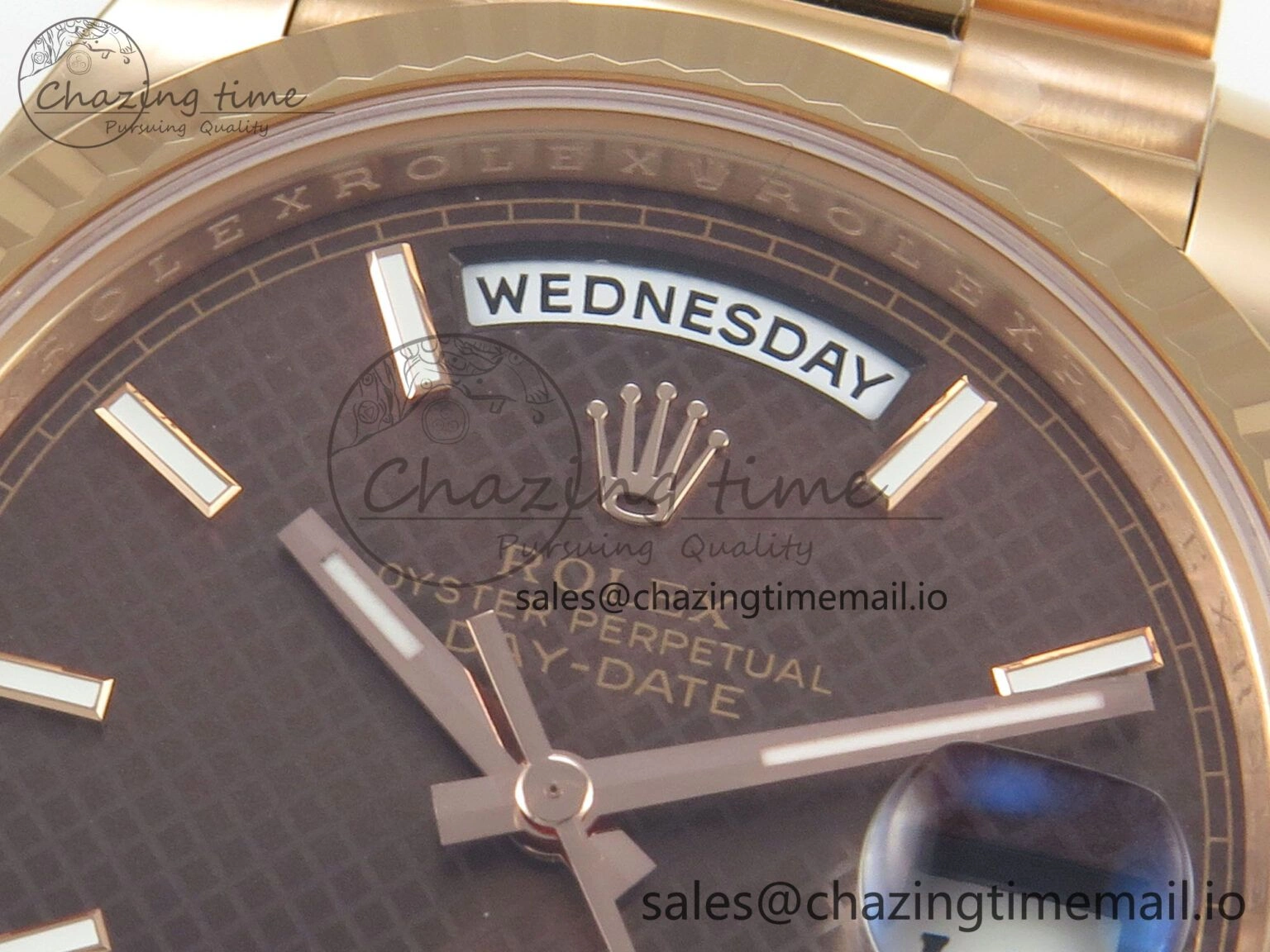Day Date 40 RG 228235 THBF 1:1 Best Edition Brown Textured Marker Dial on President Bracelet VR3255 V3 (Gain Weight) WrinkleFree 265