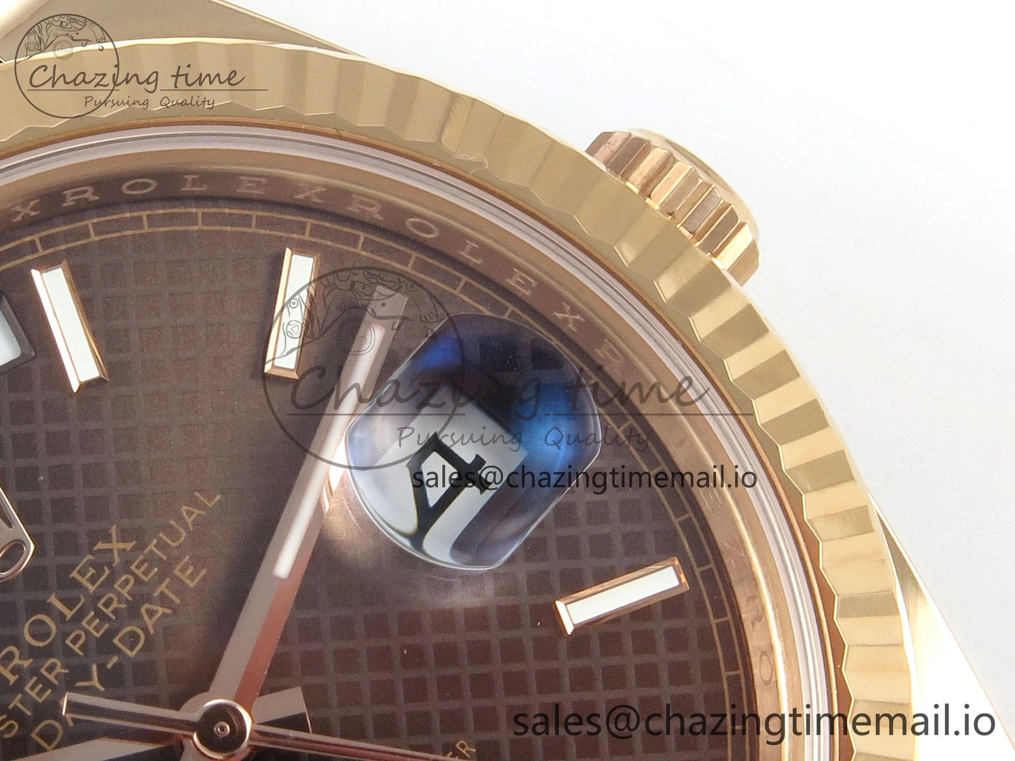 Day Date 40 RG 228235 THBF 1:1 Best Edition Brown Textured Marker Dial on President Bracelet VR3255 V3 (Gain Weight) WrinkleFree 265