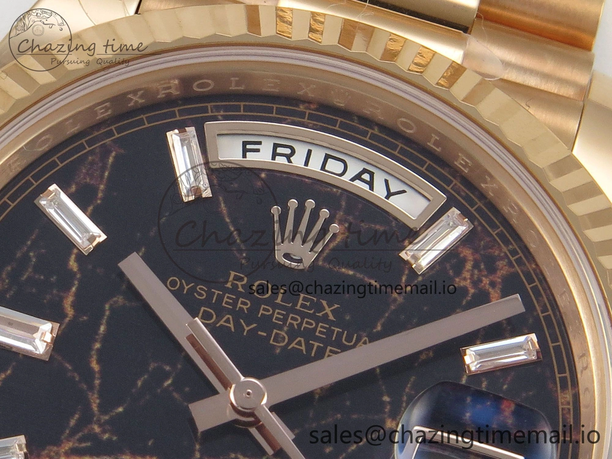 Day Date 40 RG 228235 THBF 1:1 Best Edition Eisenkiesel Crystal Dial on President Bracelet VR3255 V3 (Gain Weight) Tailored 258