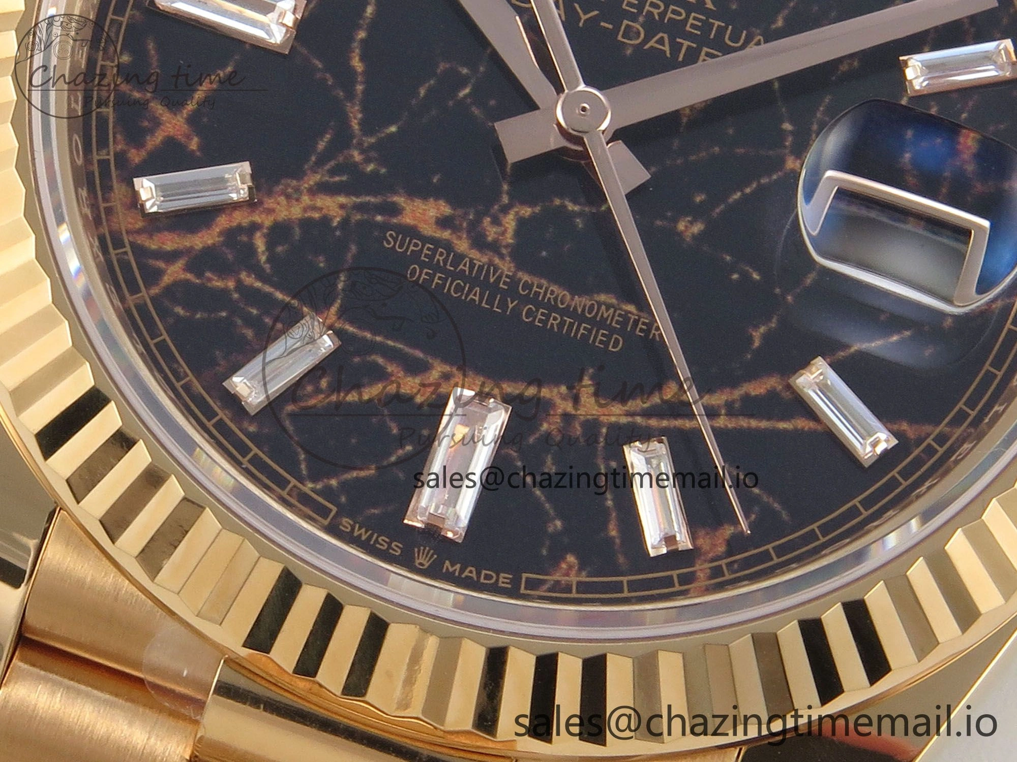 Day Date 40 RG 228235 THBF 1:1 Best Edition Eisenkiesel Crystal Dial on President Bracelet VR3255 V3 (Gain Weight) Tailored 258
