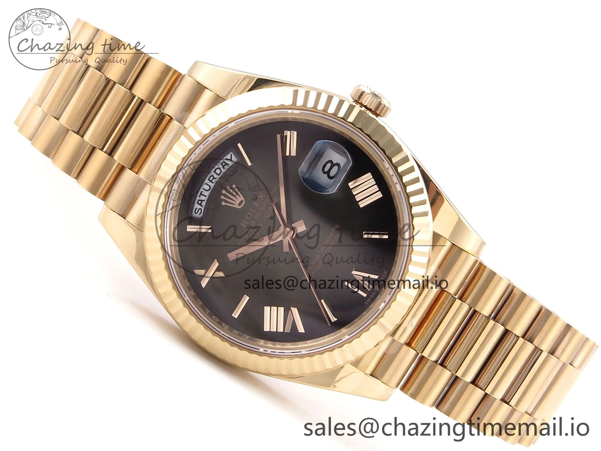 Packable Day Date 40 RG 228235 THBF 1:1 Best Edition Gray Ombre Roman Dial on President Bracelet VR3255 (Gain Weight) 954