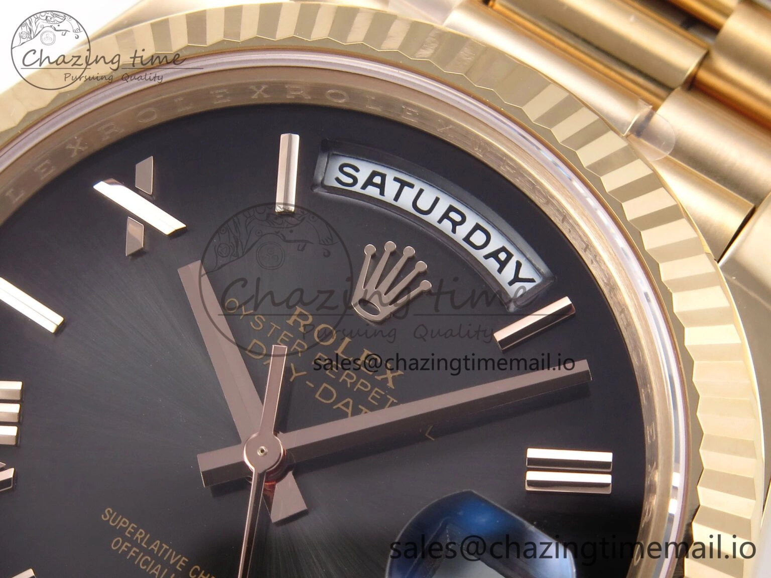 Packable Day Date 40 RG 228235 THBF 1:1 Best Edition Gray Ombre Roman Dial on President Bracelet VR3255 (Gain Weight) 954