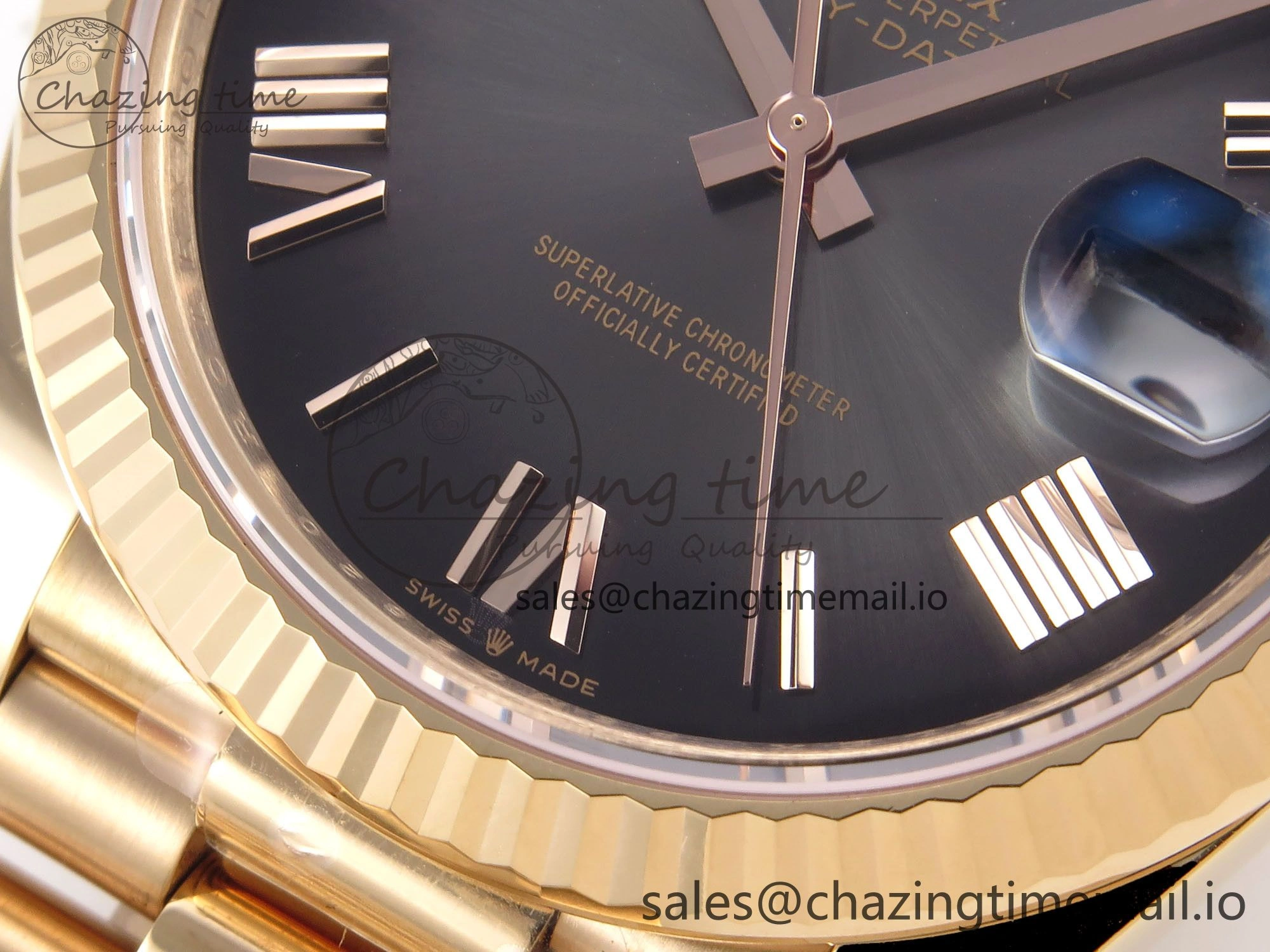 Packable Day Date 40 RG 228235 THBF 1:1 Best Edition Gray Ombre Roman Dial on President Bracelet VR3255 (Gain Weight) 954