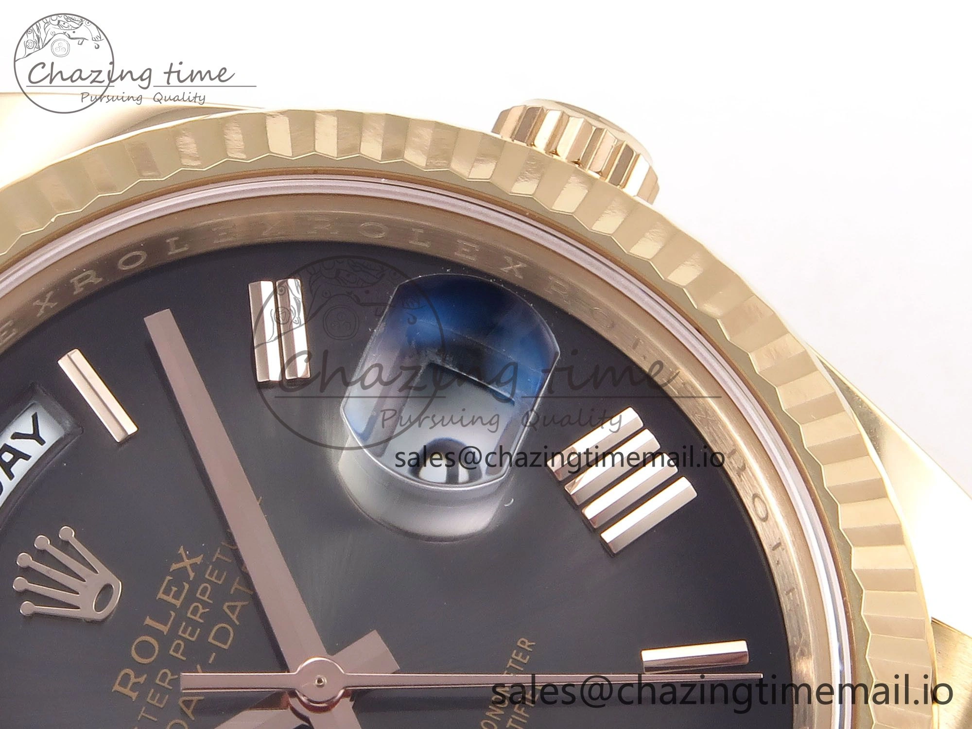 Packable Day Date 40 RG 228235 THBF 1:1 Best Edition Gray Ombre Roman Dial on President Bracelet VR3255 (Gain Weight) 954