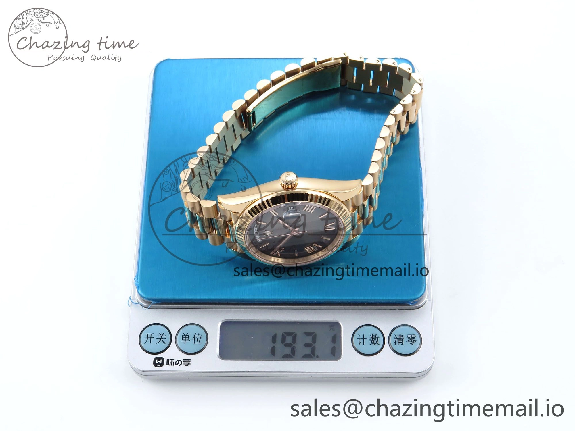 Packable Day Date 40 RG 228235 THBF 1:1 Best Edition Gray Ombre Roman Dial on President Bracelet VR3255 (Gain Weight) 954