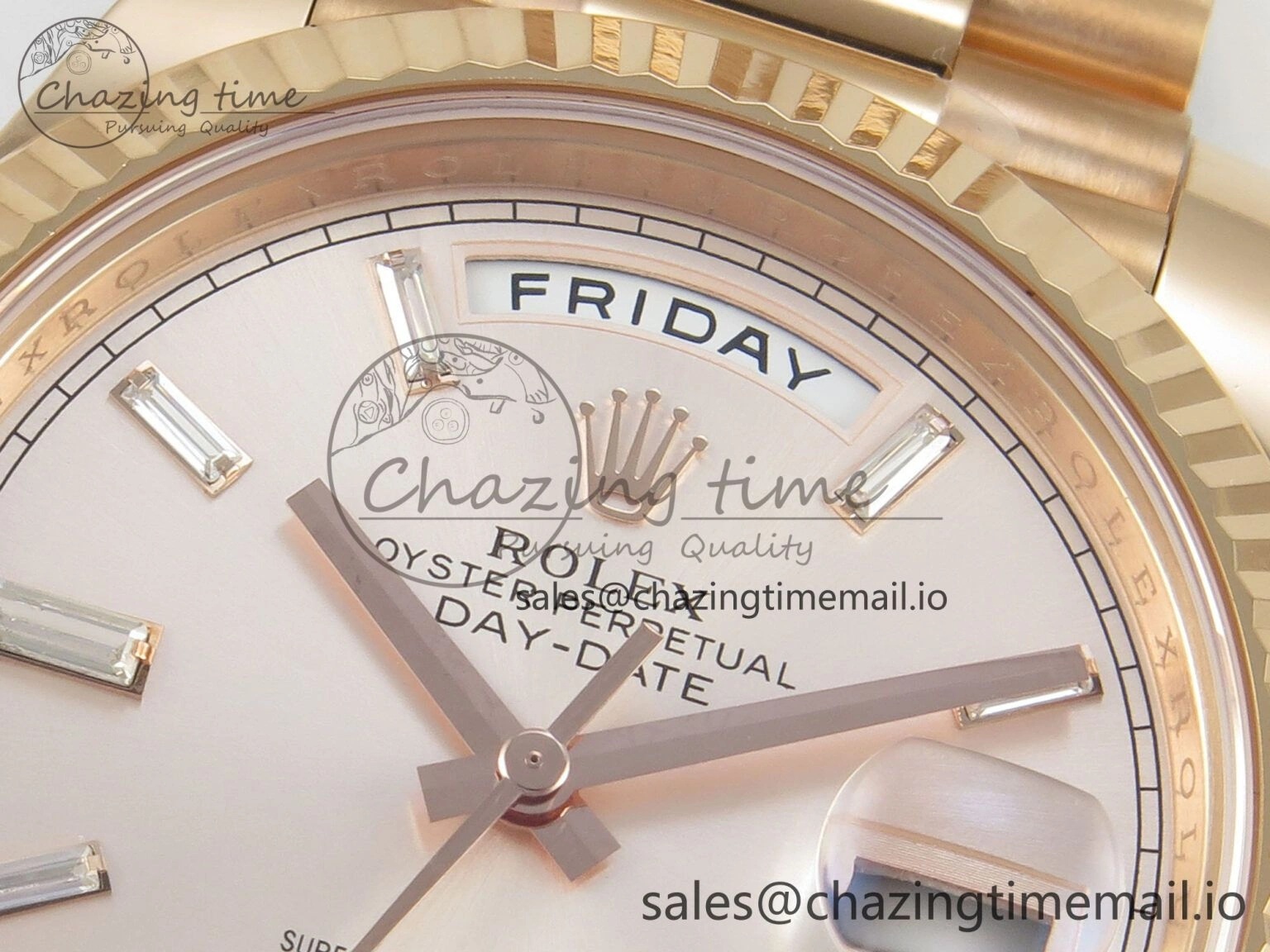 Day Date 40 RG 228235 THBF 1:1 Best Edition RG Crystal Dial on President Bracelet VR3255 V3 (Gain Weight) Affordable 259