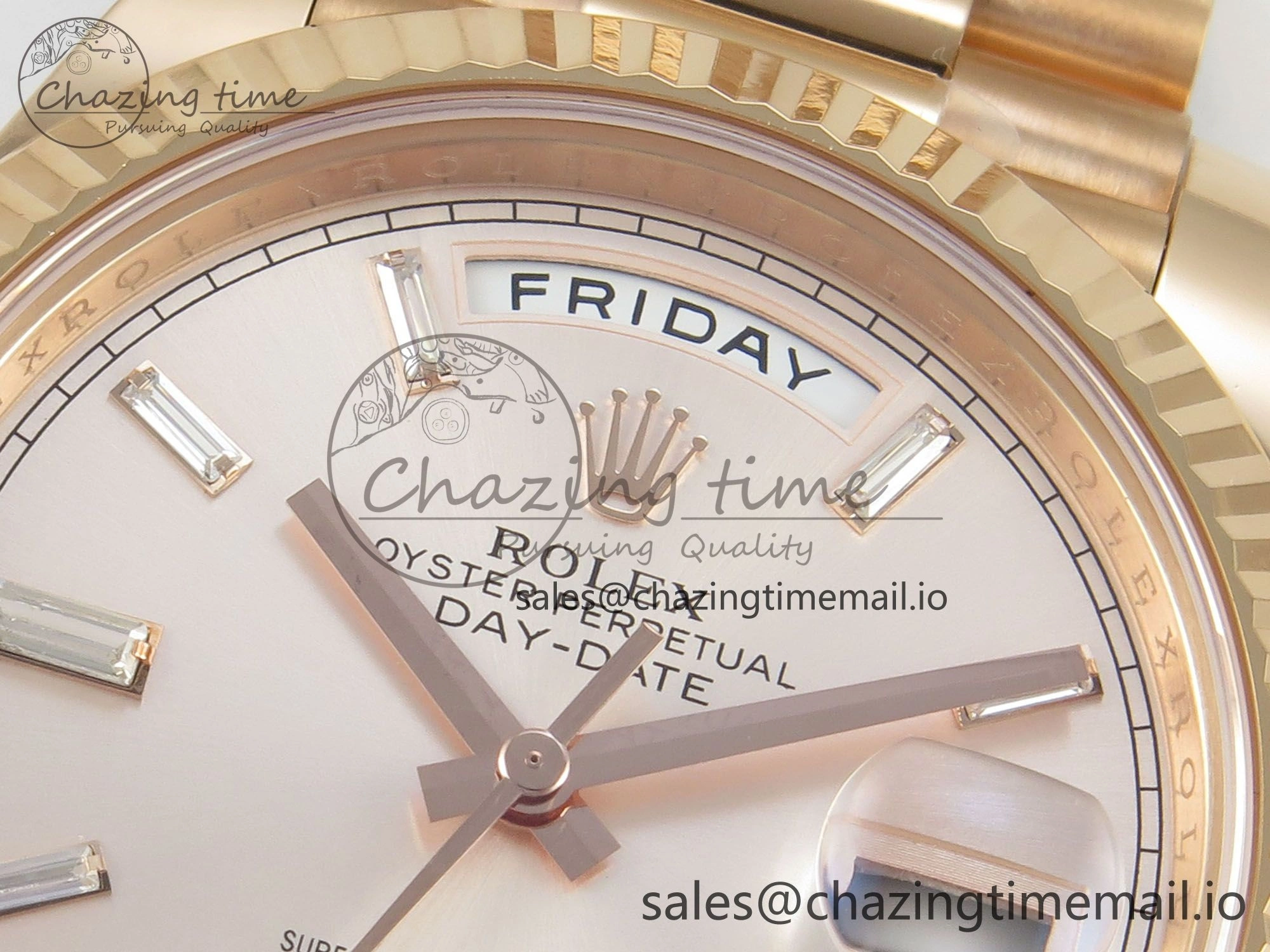 Day Date 40 RG 228235 THBF 1:1 Best Edition RG Crystal Dial on President Bracelet VR3255 V3 (Gain Weight) Affordable 259