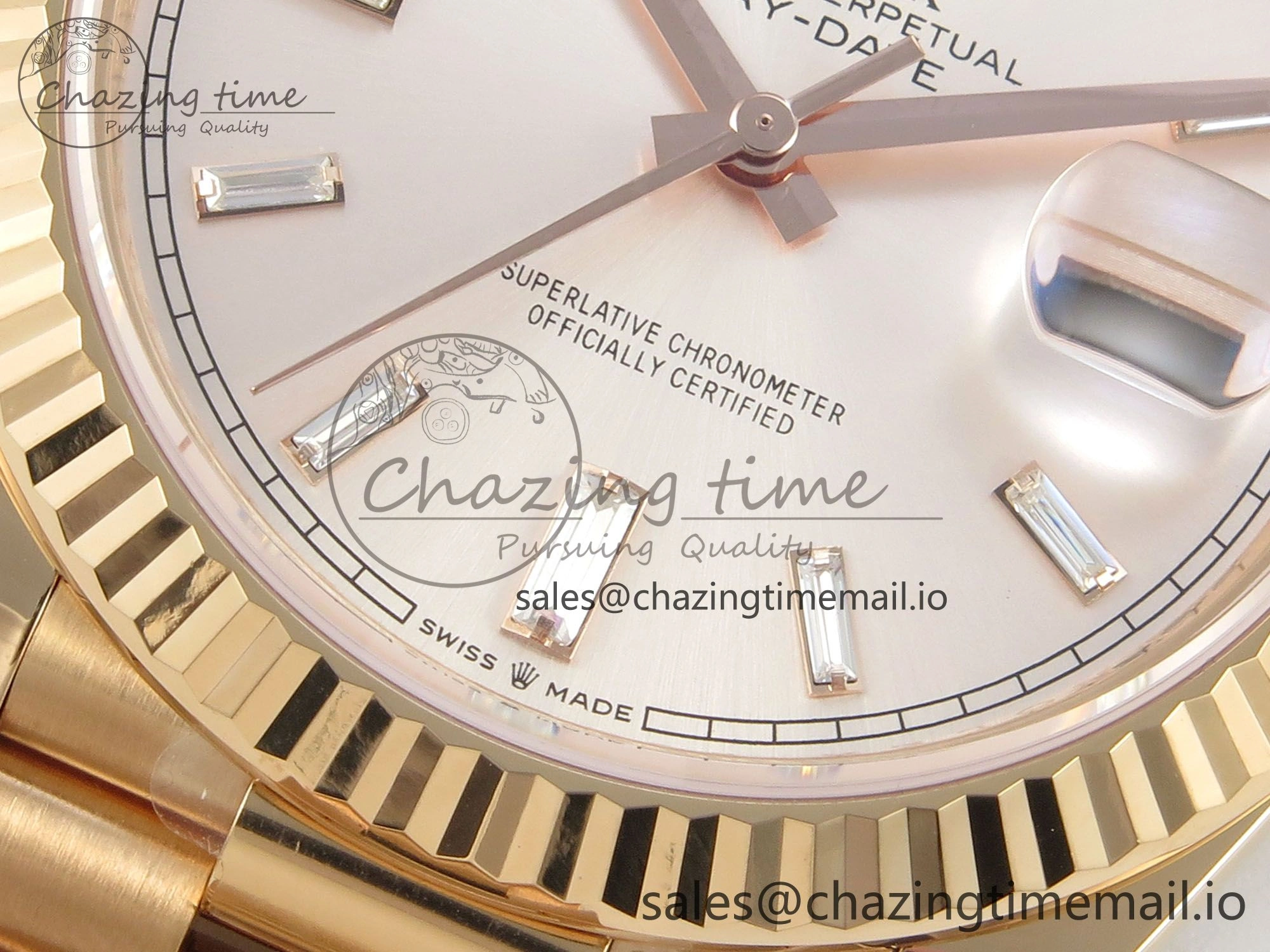 Day Date 40 RG 228235 THBF 1:1 Best Edition RG Crystal Dial on President Bracelet VR3255 V3 (Gain Weight) Affordable 259