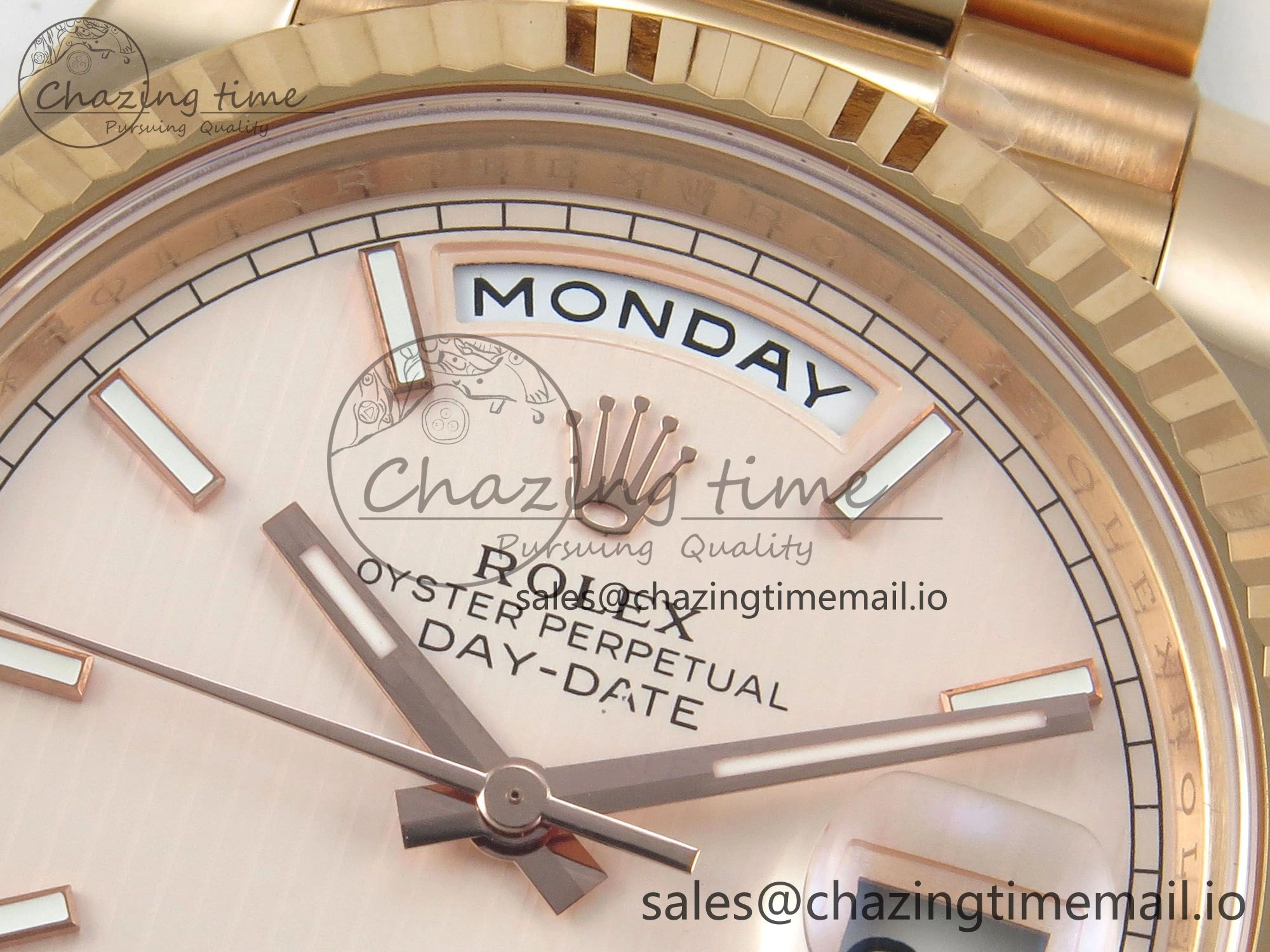 Day Date 40 RG 228235 THBF 1:1 Best Edition RG Marker Dial on President Bracelet VR3255 V3 (Gain Weight) Durable 260