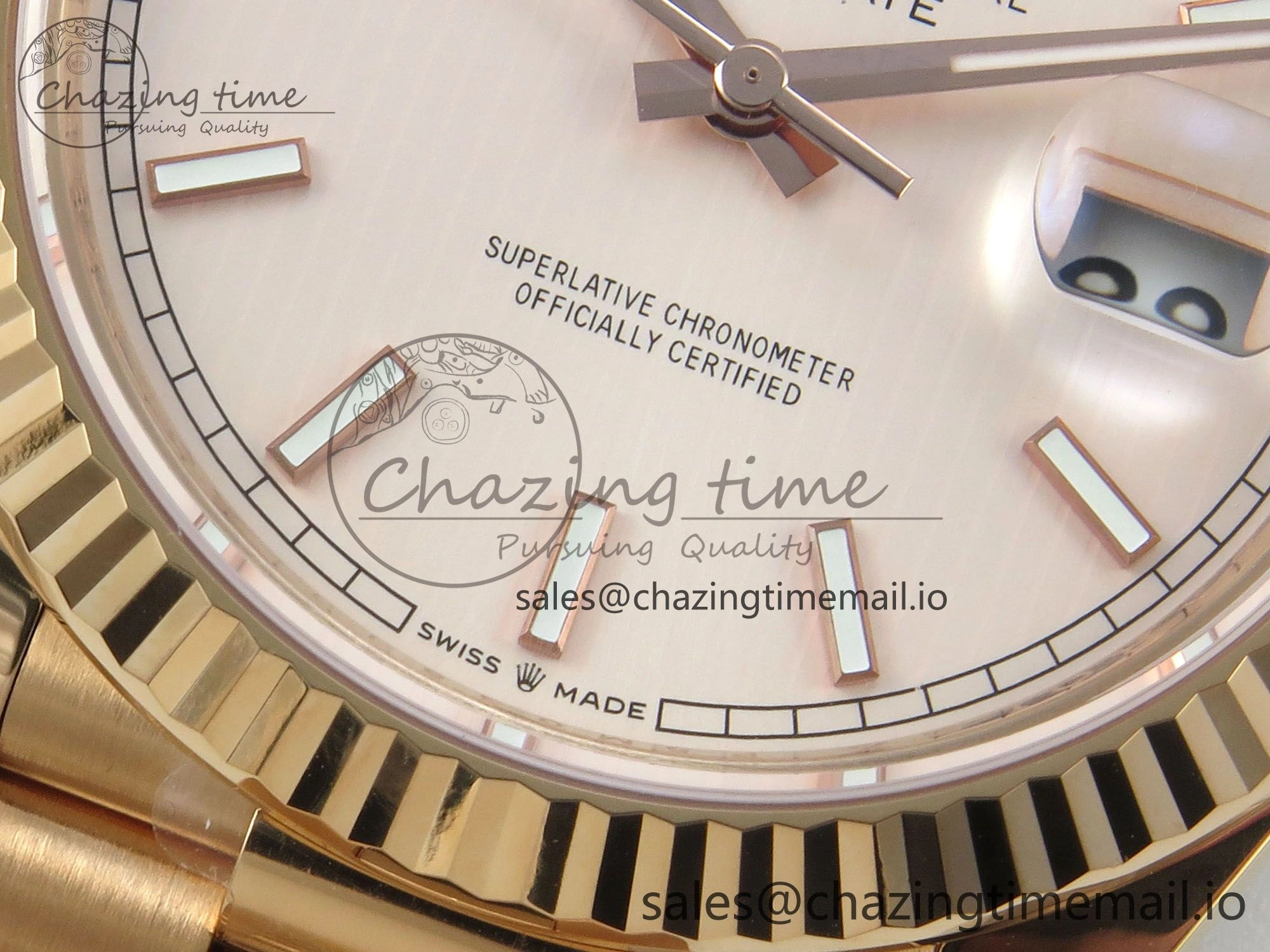 Day Date 40 RG 228235 THBF 1:1 Best Edition RG Marker Dial on President Bracelet VR3255 V3 (Gain Weight) Durable 260