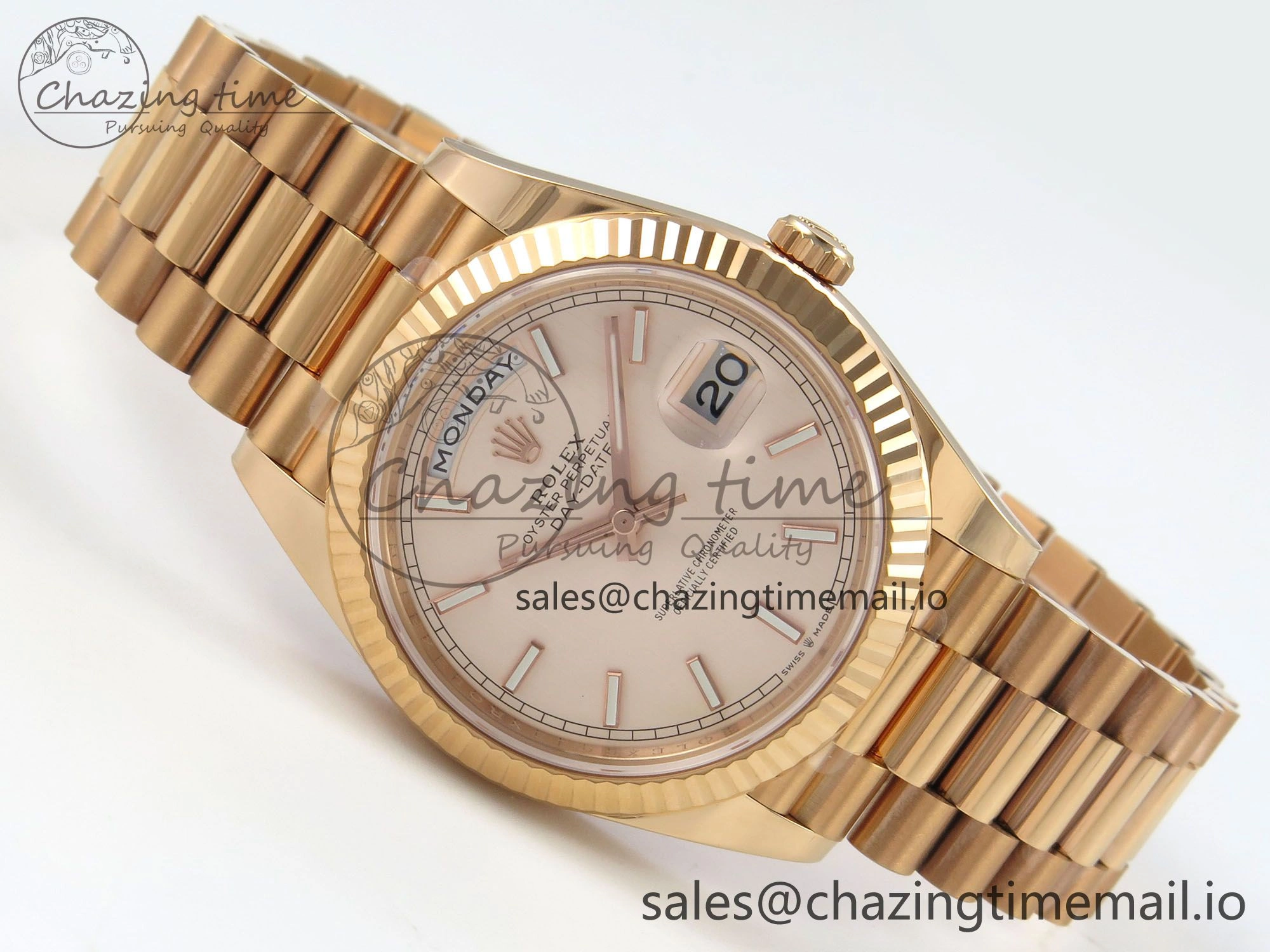 Day Date 40 RG 228235 THBF 1:1 Best Edition RG Marker Dial on President Bracelet VR3255 V3 (Gain Weight) Durable 260