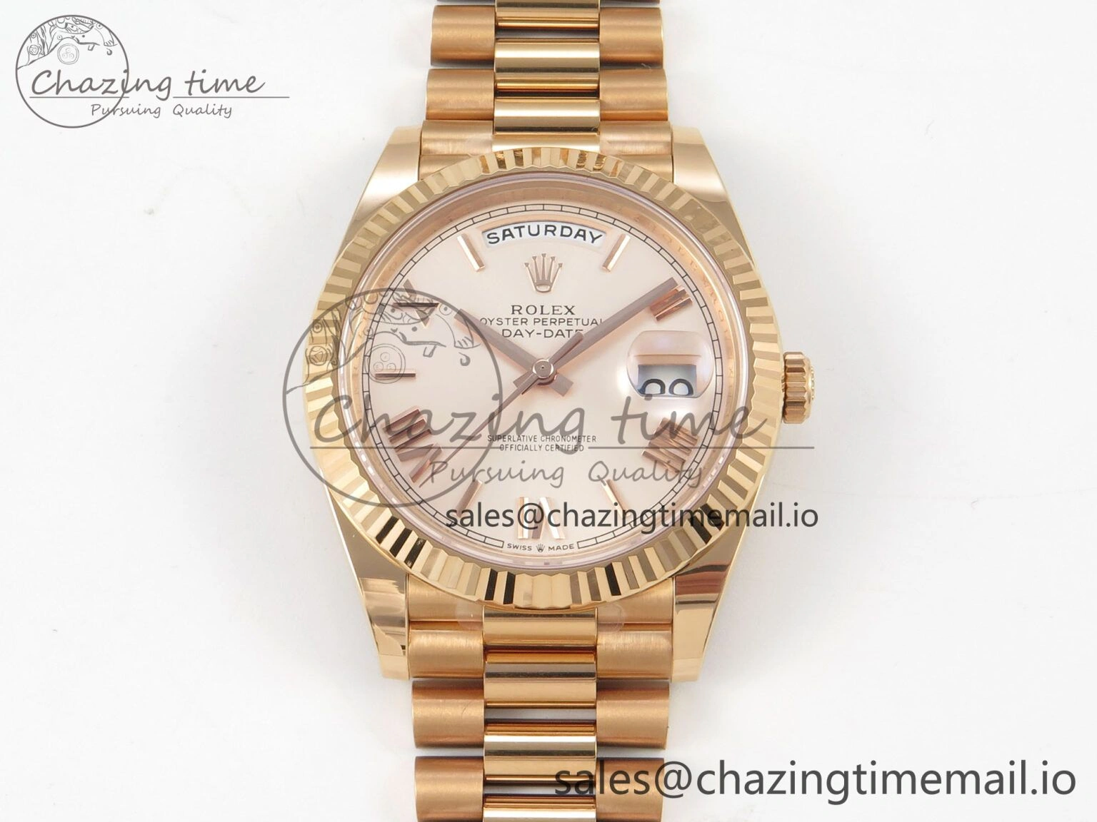Day Date 40 RG 228235 THBF 1:1 Best Edition RG Roman Dial on President Bracelet VR3255 V3 (Gain Weight) TravelReady 263