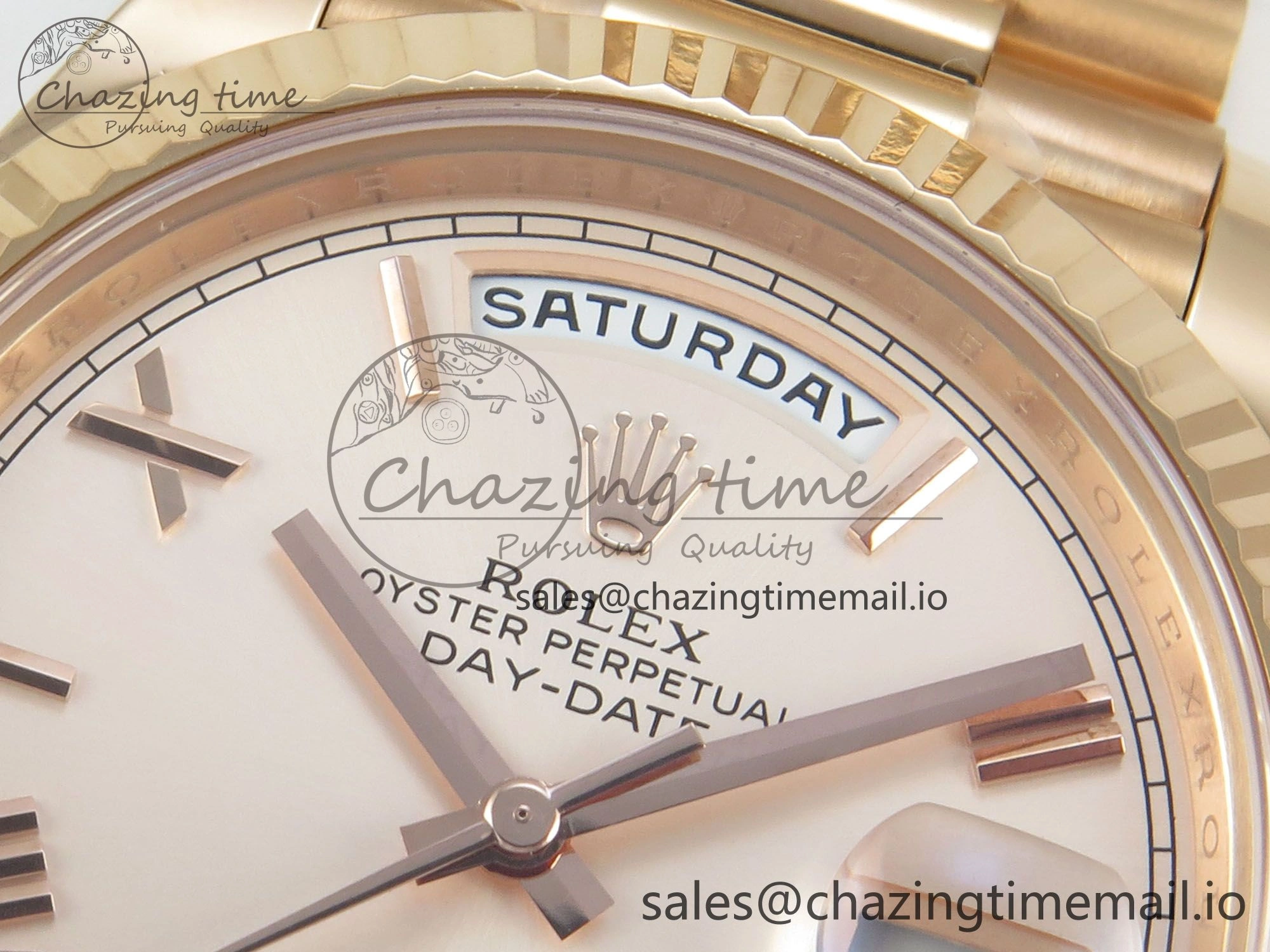 Day Date 40 RG 228235 THBF 1:1 Best Edition RG Roman Dial on President Bracelet VR3255 V3 (Gain Weight) TravelReady 263