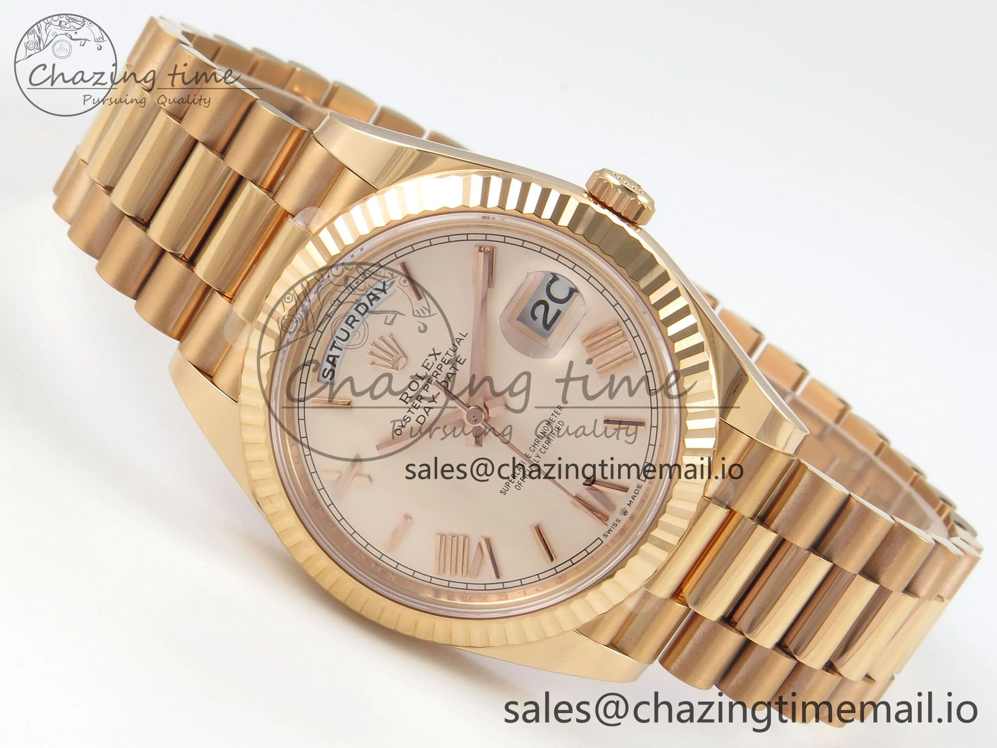 Day Date 40 RG 228235 THBF 1:1 Best Edition RG Roman Dial on President Bracelet VR3255 V3 (Gain Weight) TravelReady 263