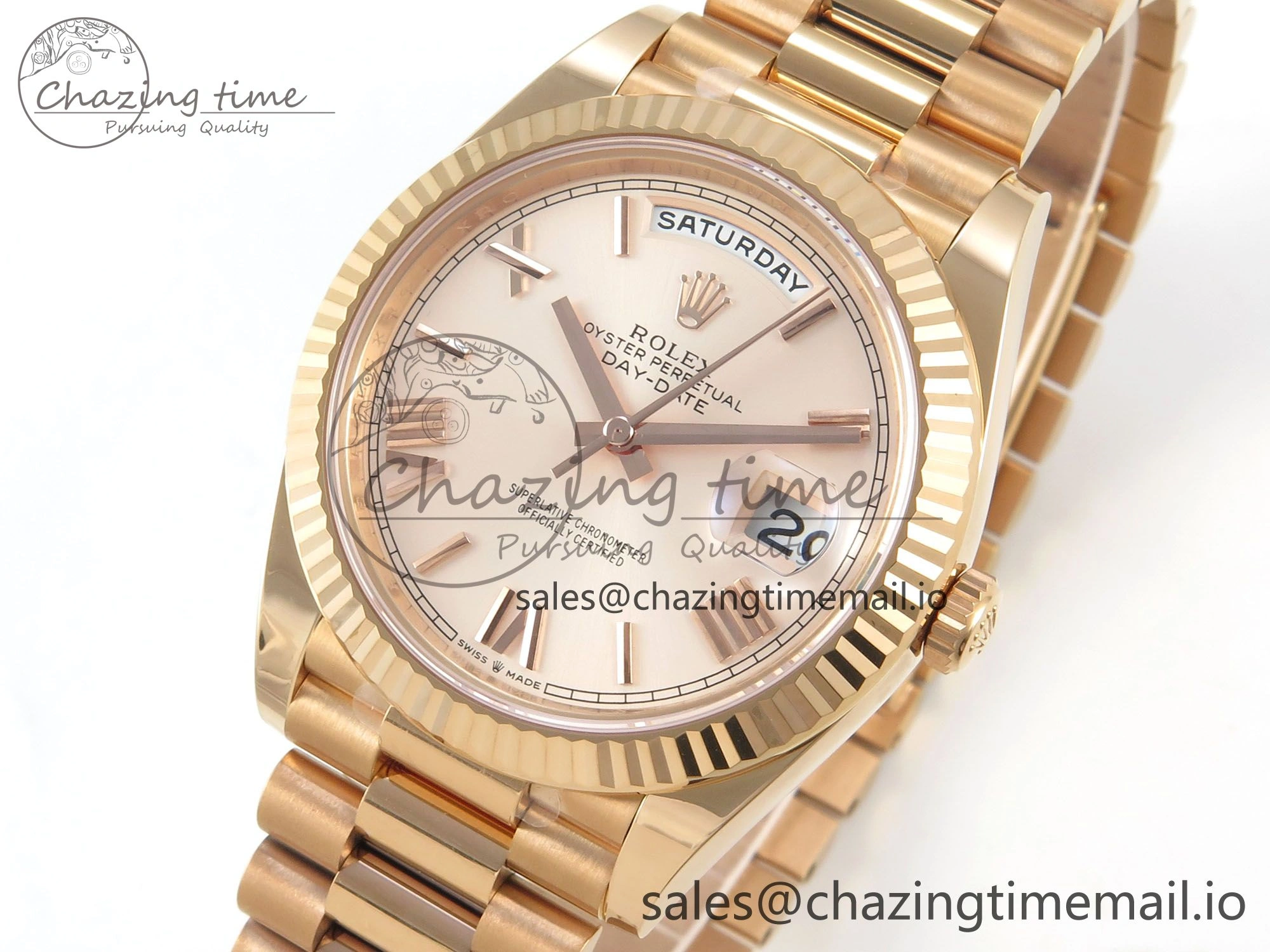 Day Date 40 RG 228235 THBF 1:1 Best Edition RG Roman Dial on President Bracelet VR3255 V3 (Gain Weight) TravelReady 263
