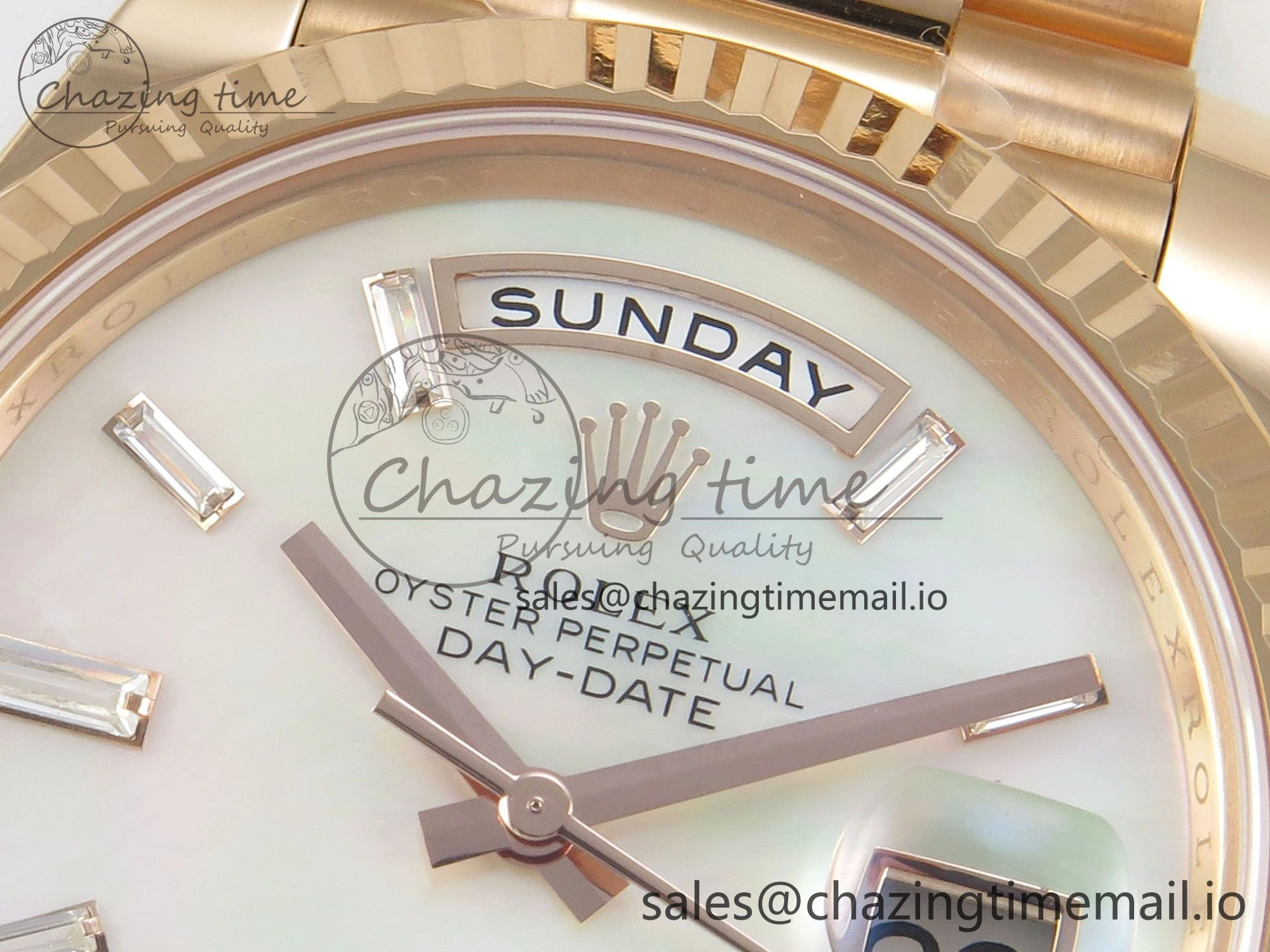 Day Date 40 RG 228235 THBF 1:1 Best Edition White MOP Crystal Dial on President Bracelet VR3255 V3 (Gain Weight) Bright 262