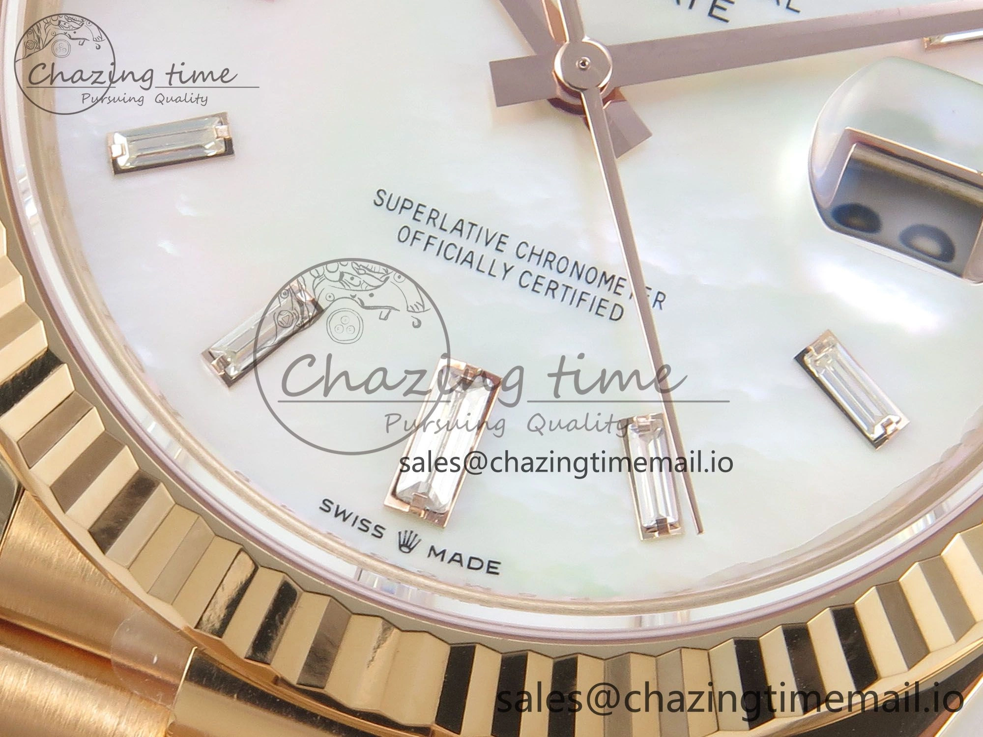 Day Date 40 RG 228235 THBF 1:1 Best Edition White MOP Crystal Dial on President Bracelet VR3255 V3 (Gain Weight) Bright 262
