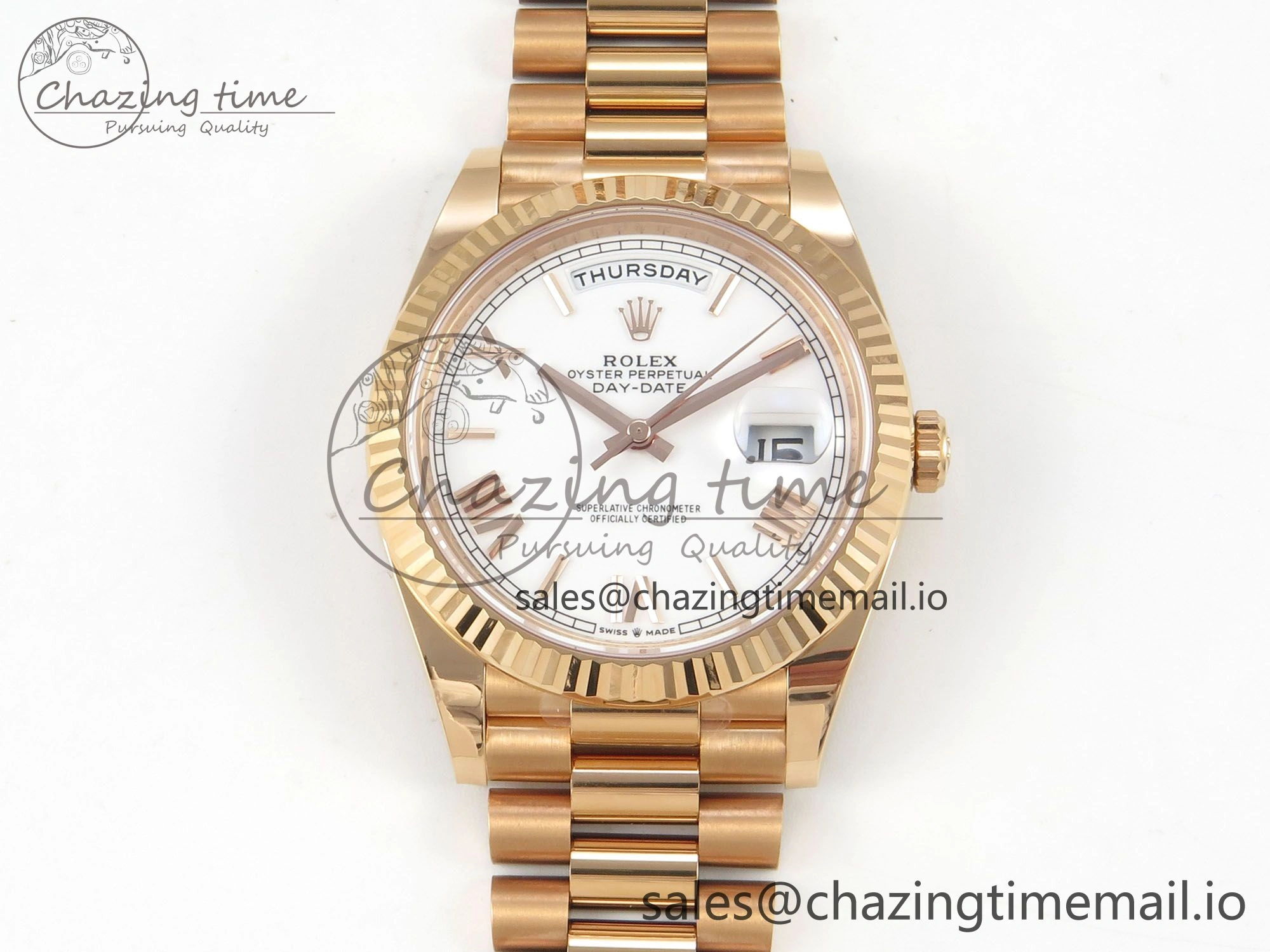 Efficient Day Date 40 RG 228235 THBF 1:1 Best Edition White Roman Dial on President Bracelet VR3255 V3 (Gain Weight) 264
