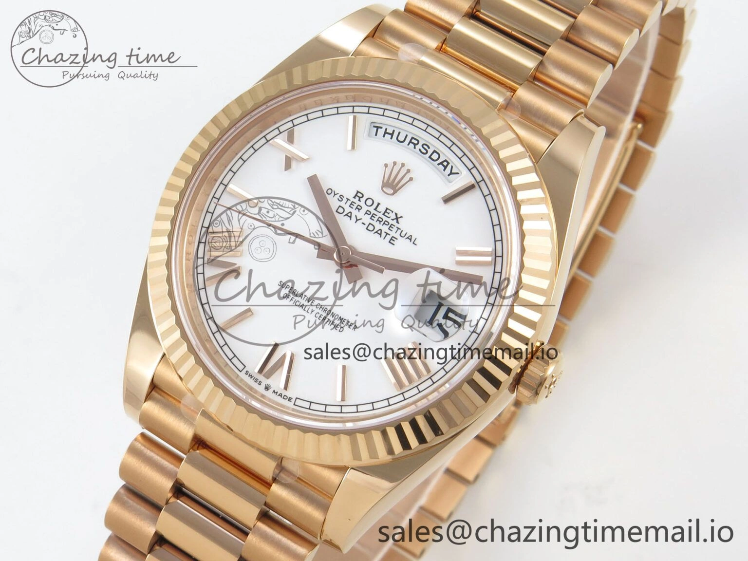 Efficient Day Date 40 RG 228235 THBF 1:1 Best Edition White Roman Dial on President Bracelet VR3255 V3 (Gain Weight) 264