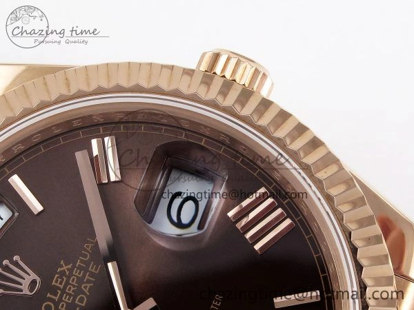 Bold Day Date 40 RG JDF 904L Steel Brown Big Roman Dial on President Bracelet VR3255 V3 (Gain Weight) 1346