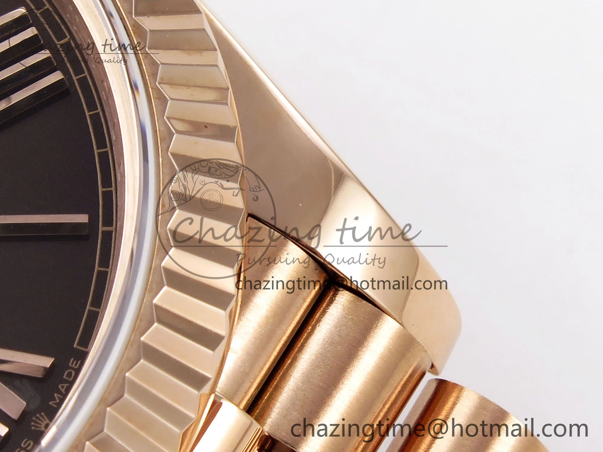 Bold Day Date 40 RG JDF 904L Steel Brown Big Roman Dial on President Bracelet VR3255 V3 (Gain Weight) 1346