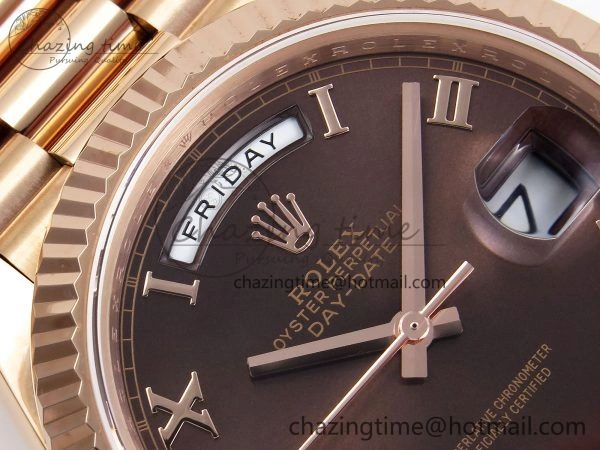 Day Date 40 RG JDF 904L Steel Brown Roman Dial on President Bracelet VR3255 V3 (Gain Weight) Functional 1350