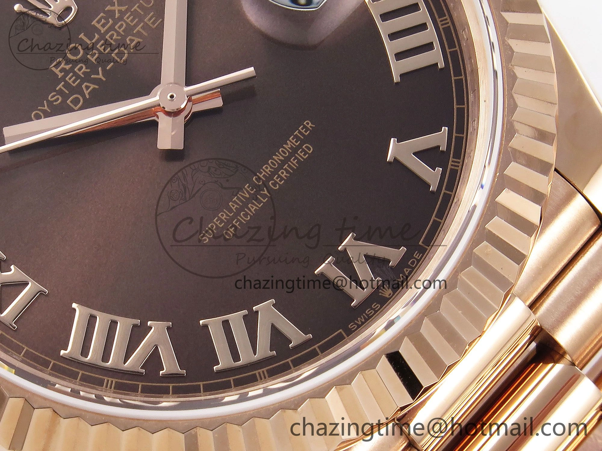 Day Date 40 RG JDF 904L Steel Brown Roman Dial on President Bracelet VR3255 V3 (Gain Weight) Functional 1350