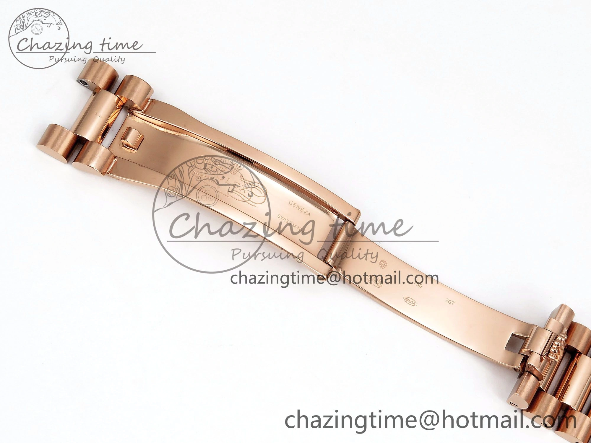 EyeCatching Day Date 40 RG JDF 904L Steel Brown Textured Stick Dial on President Bracelet VR3255 V3 (Gain Weight) 1359